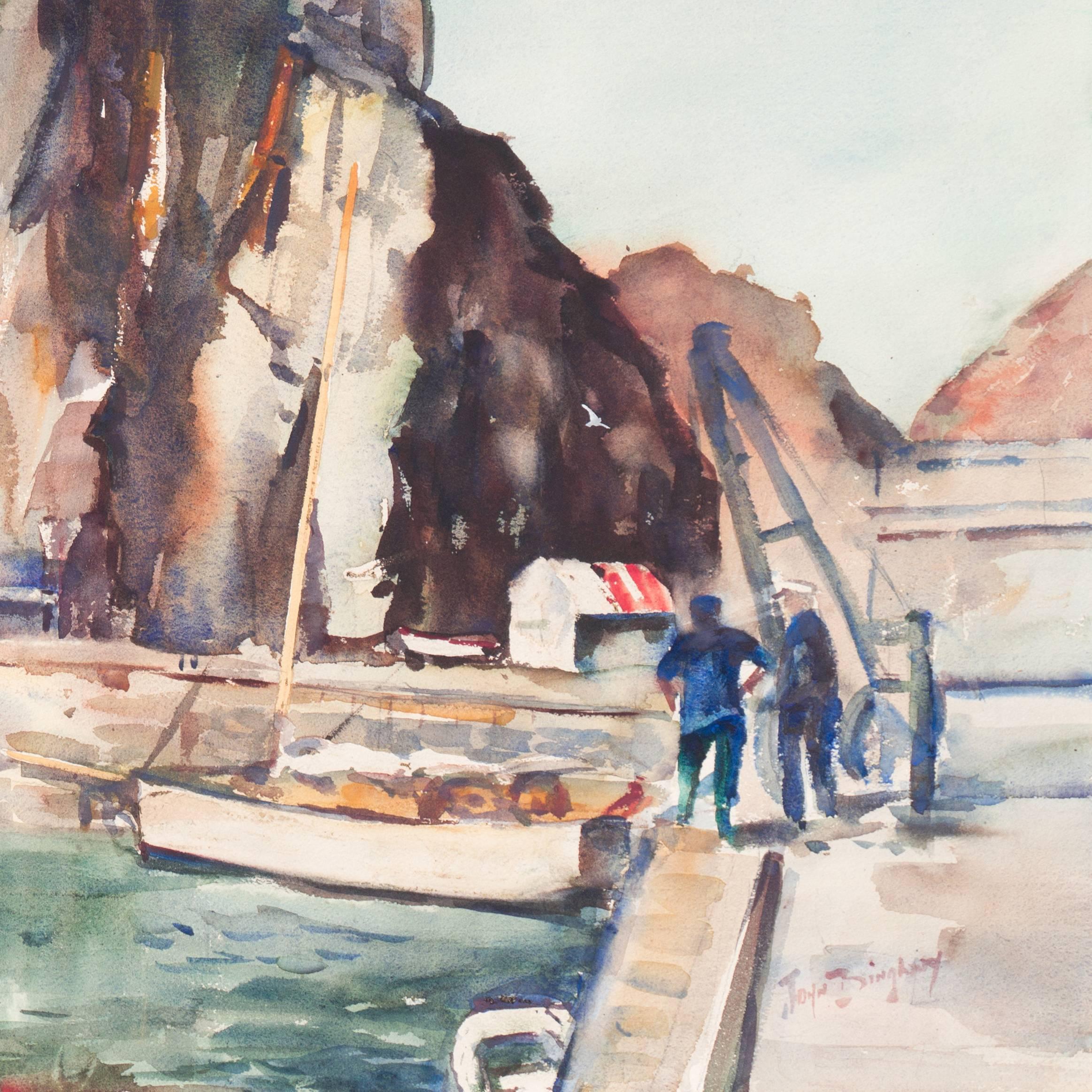 «Port of Sark » Channel Islands, Californie, Laguna Beach Art Association, Carmel en vente 1