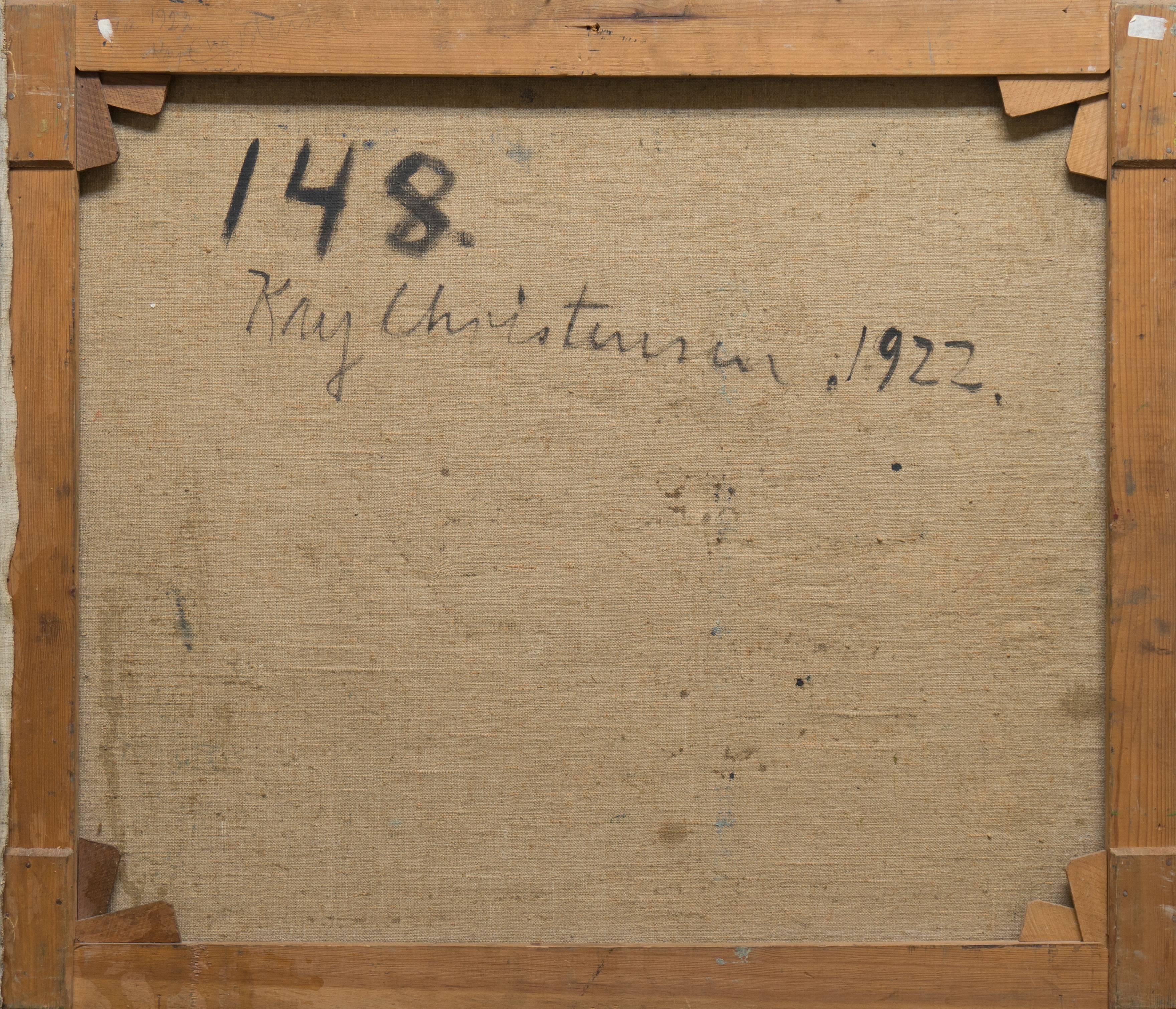 Signed lower left, 'Kay C.' for Kay Christensen (Danish, 1899-1981); additionally, signed verso and dated 1922.

This early Danish Post-Impressionist first studied with Marie Sandholt and Astrid Holm at the Copenhagen Art Academy and, subsequently,