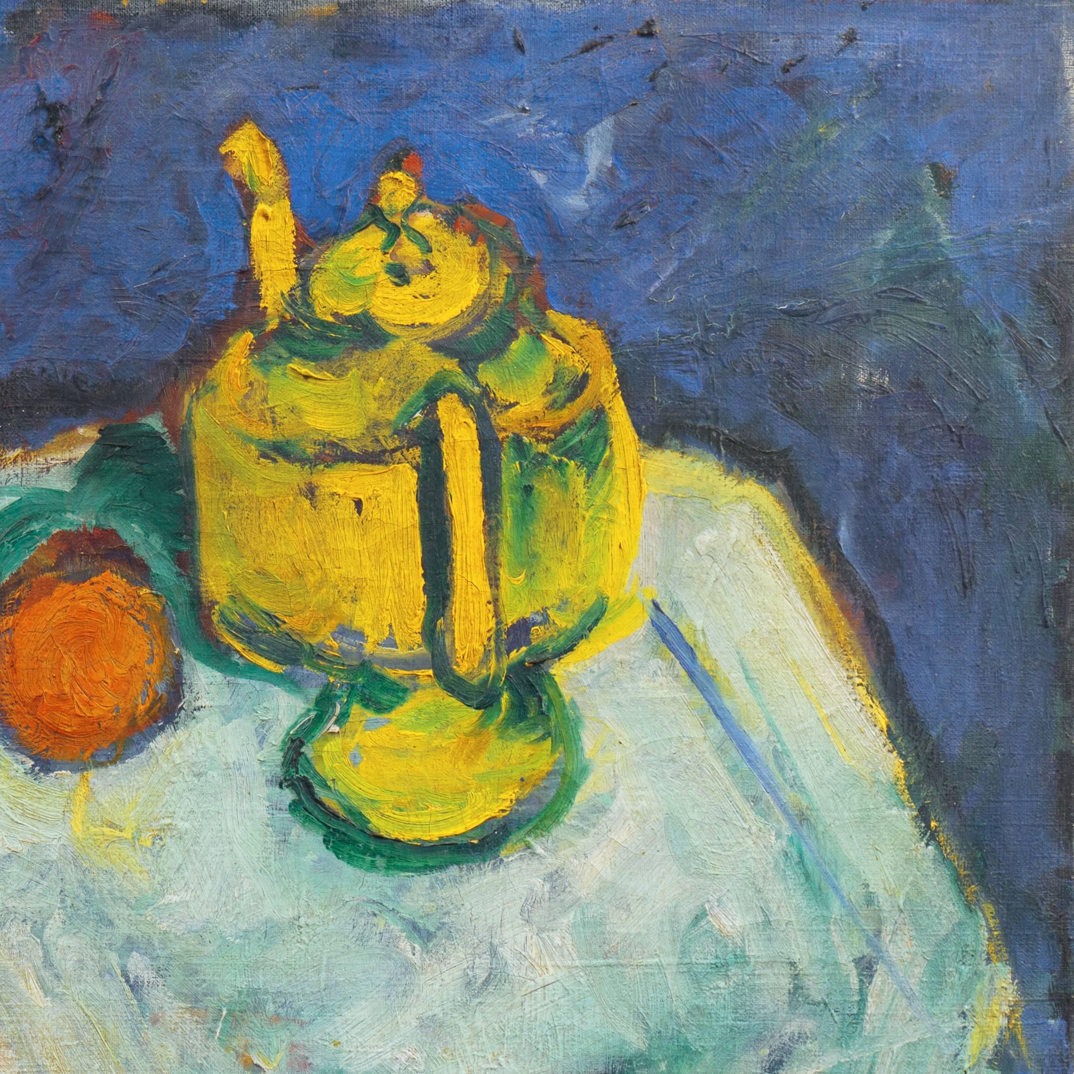 'Still Life with Teapot', Paris, Royal Academy of Art, Copenhagen, State Museum - Painting by Kay Christensen