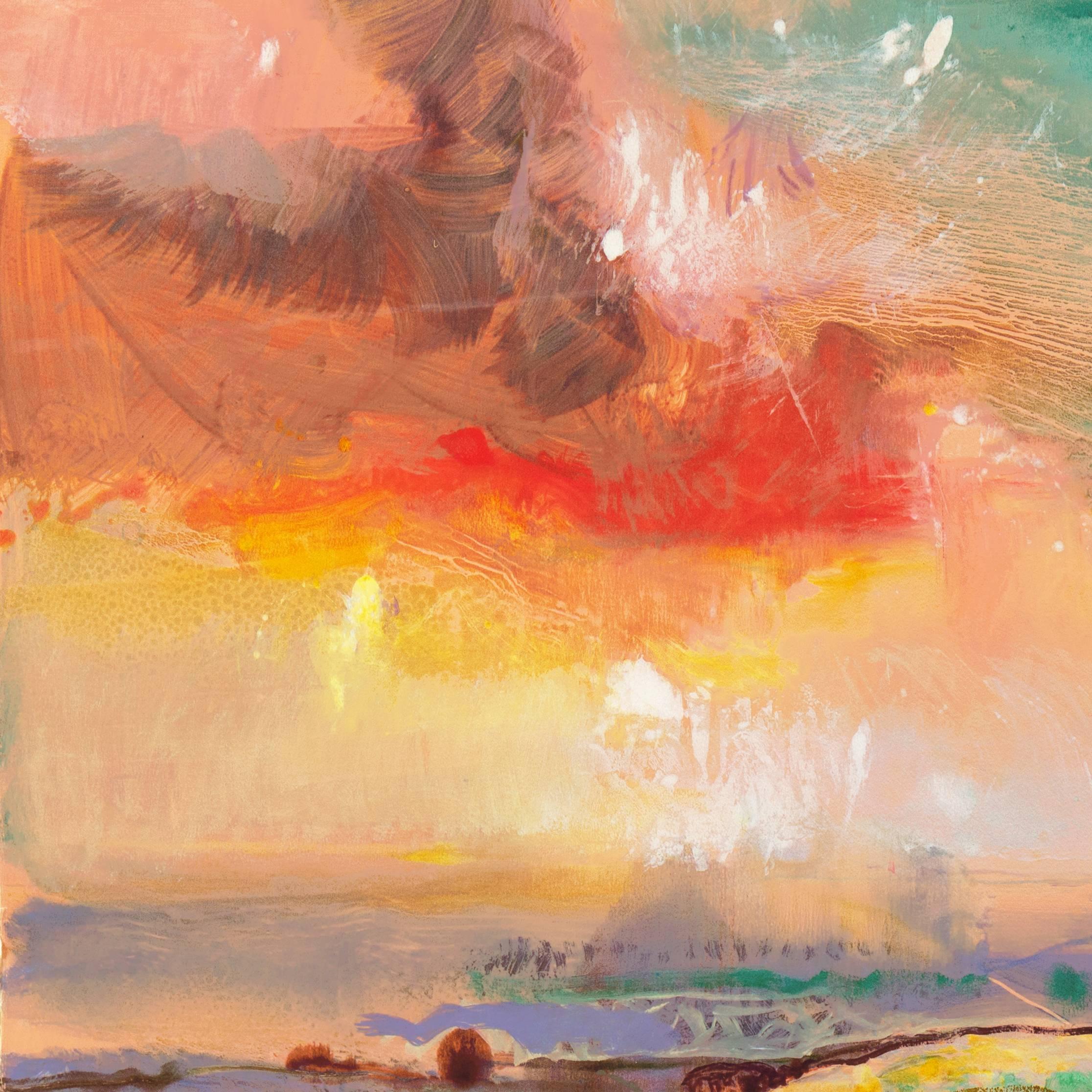 'Monterey at Sunset', California Post-Impressionist Landscape - Print by John Maxon