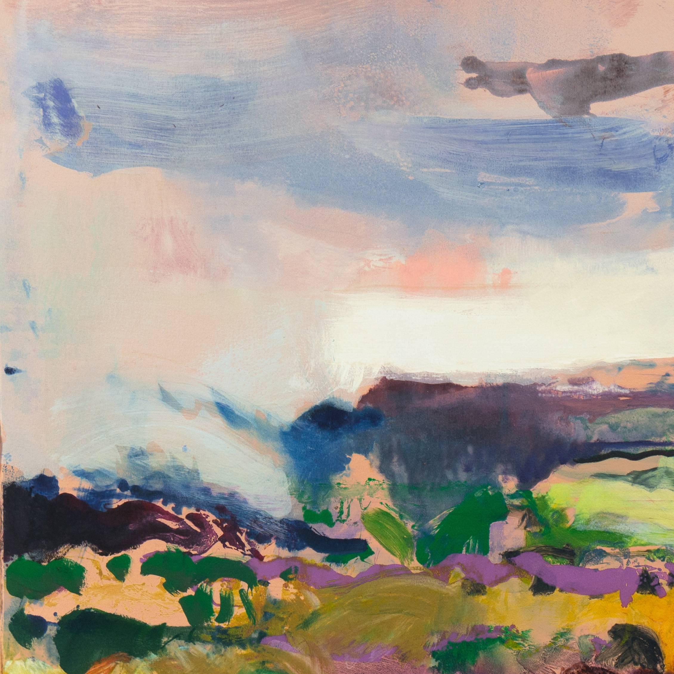 Evening Landscape   (Post-Impressionist, Monterey, California, Large) - Print by John Maxon
