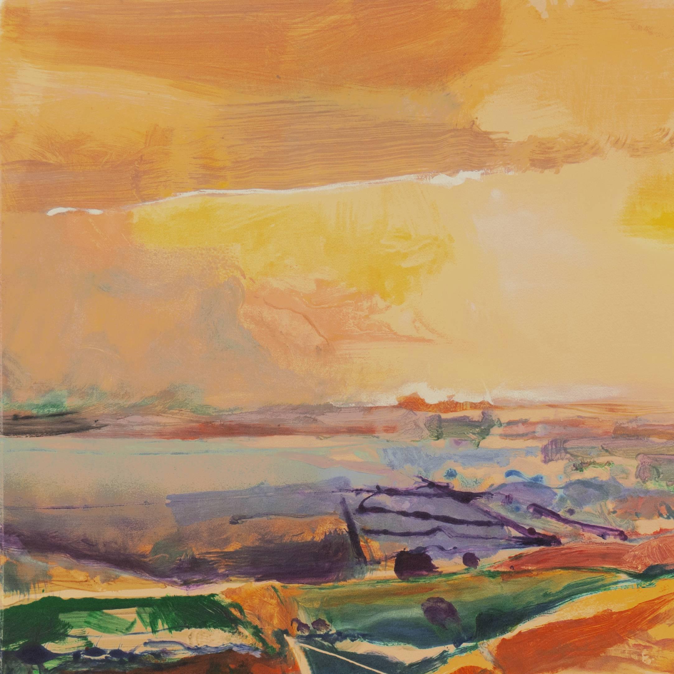 'Monterey at Sunset', California Post-Impressionist Landscape, San Jose  - Print by John Maxon