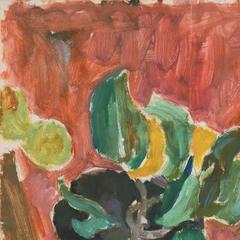 Still Life of Pears and an Eggplant