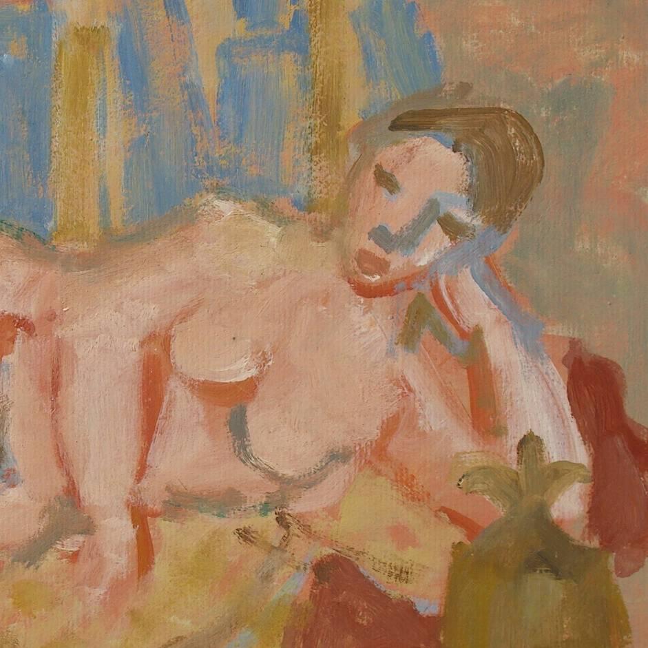 'Reclining Nude', Carmel, California, Paris, Louvre, Académie Chaumière, LACMA - Painting by Victor Di Gesu