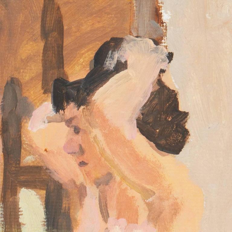 'Nude in Interior', Paris, Louvre, Académie Chaumière, California, LACMA, SFAA - Post-Impressionist Painting by Victor Di Gesu