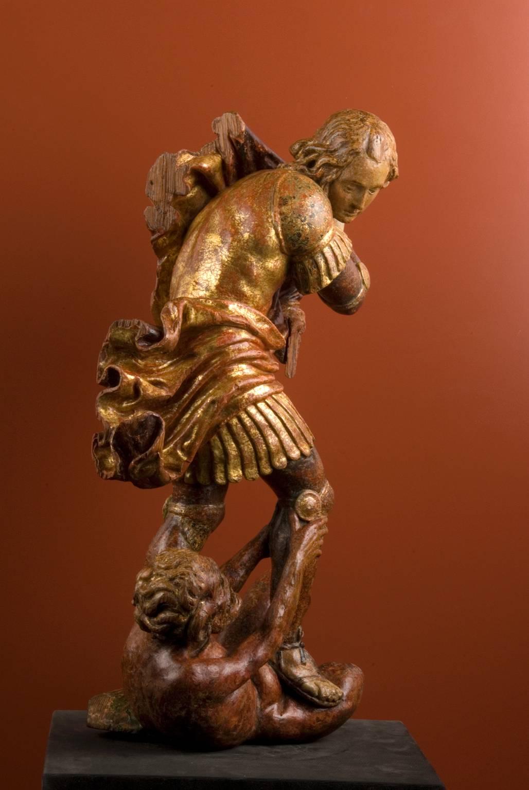 Damián Forment Workshop Figurative Sculpture - The Archangel Saint Michael