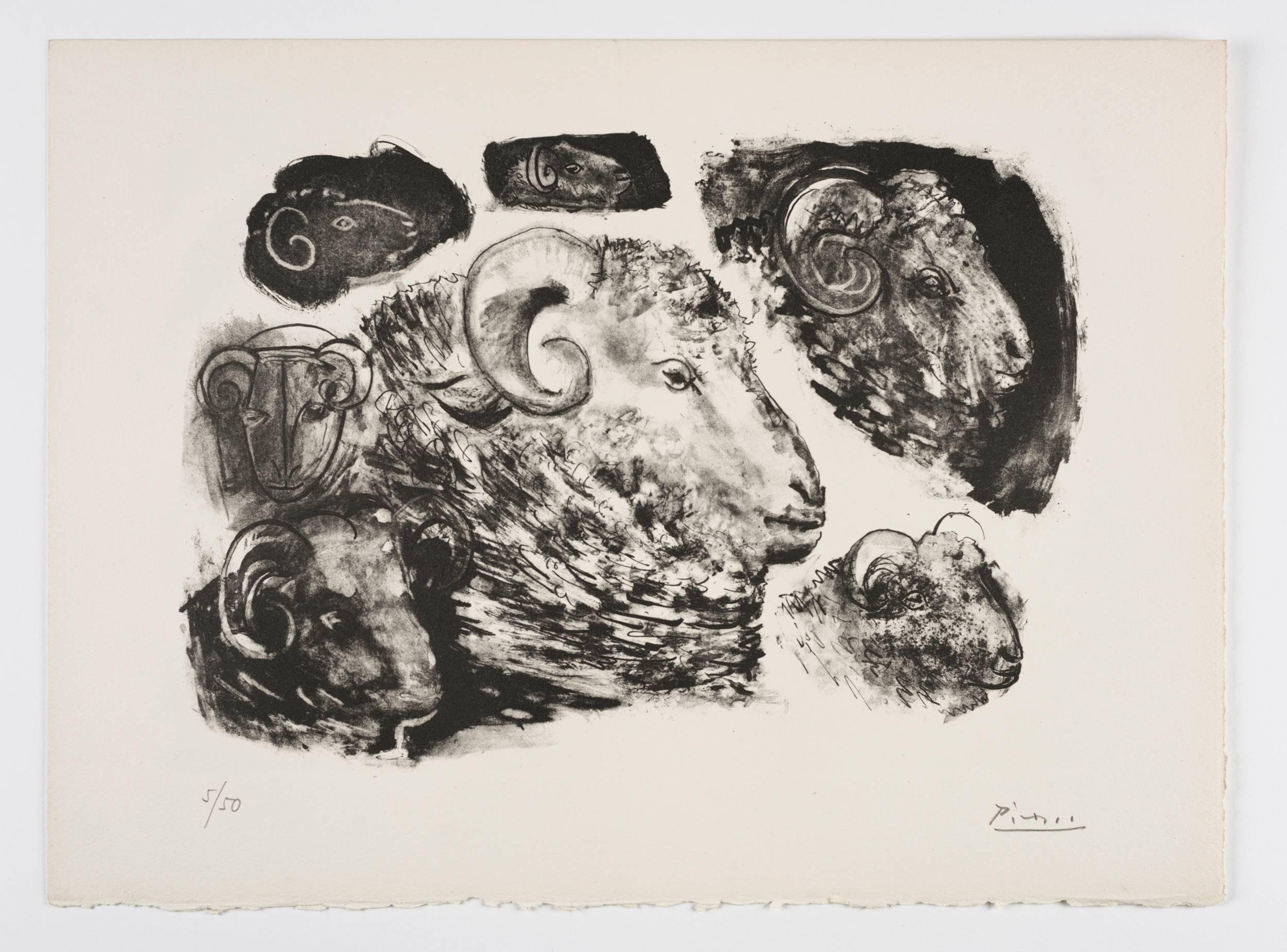 Pablo Picasso Animal Print - Têtes de Béliers