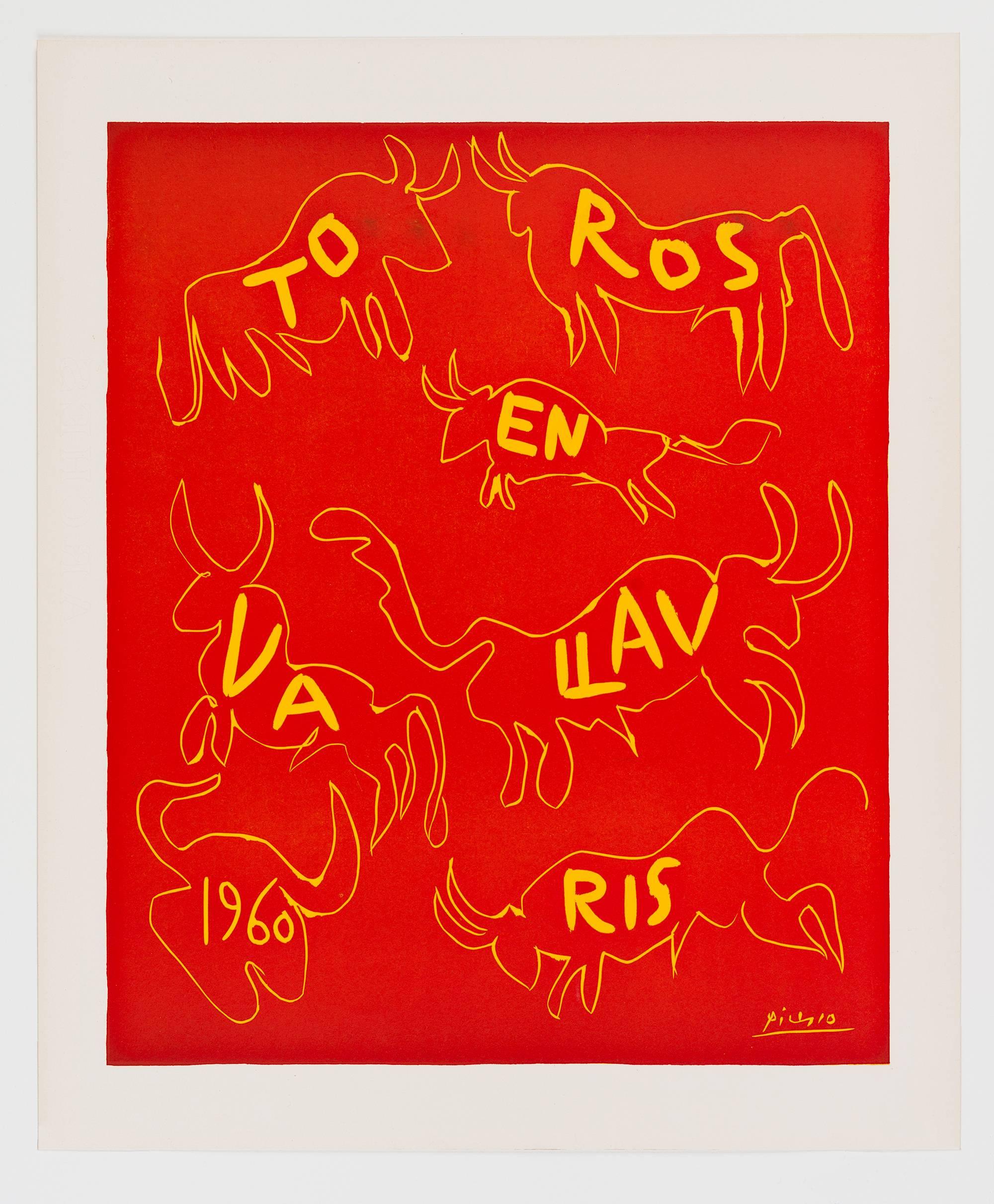 Pablo Picasso Abstract Print - Toros en Vallauris 1960