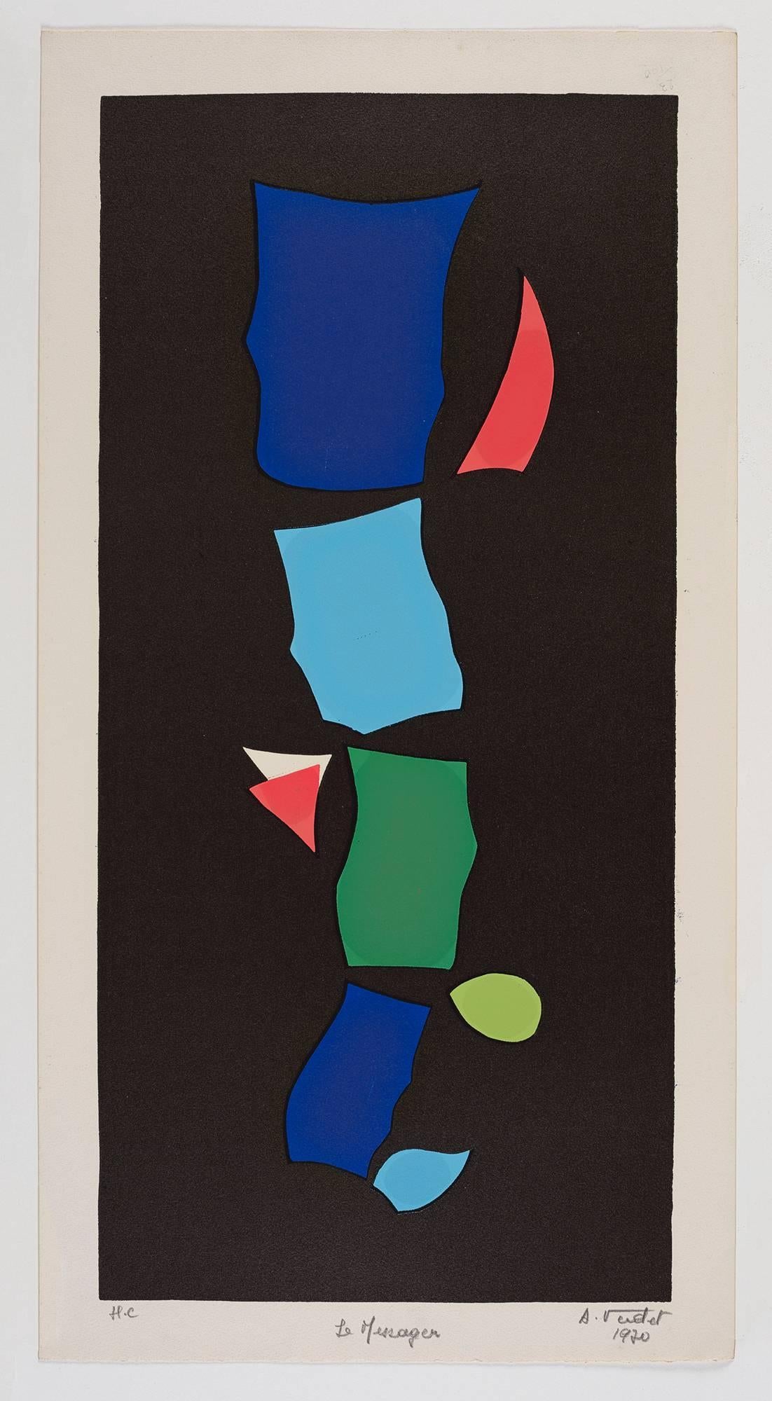 André Verdet Abstract Print - Le Messager