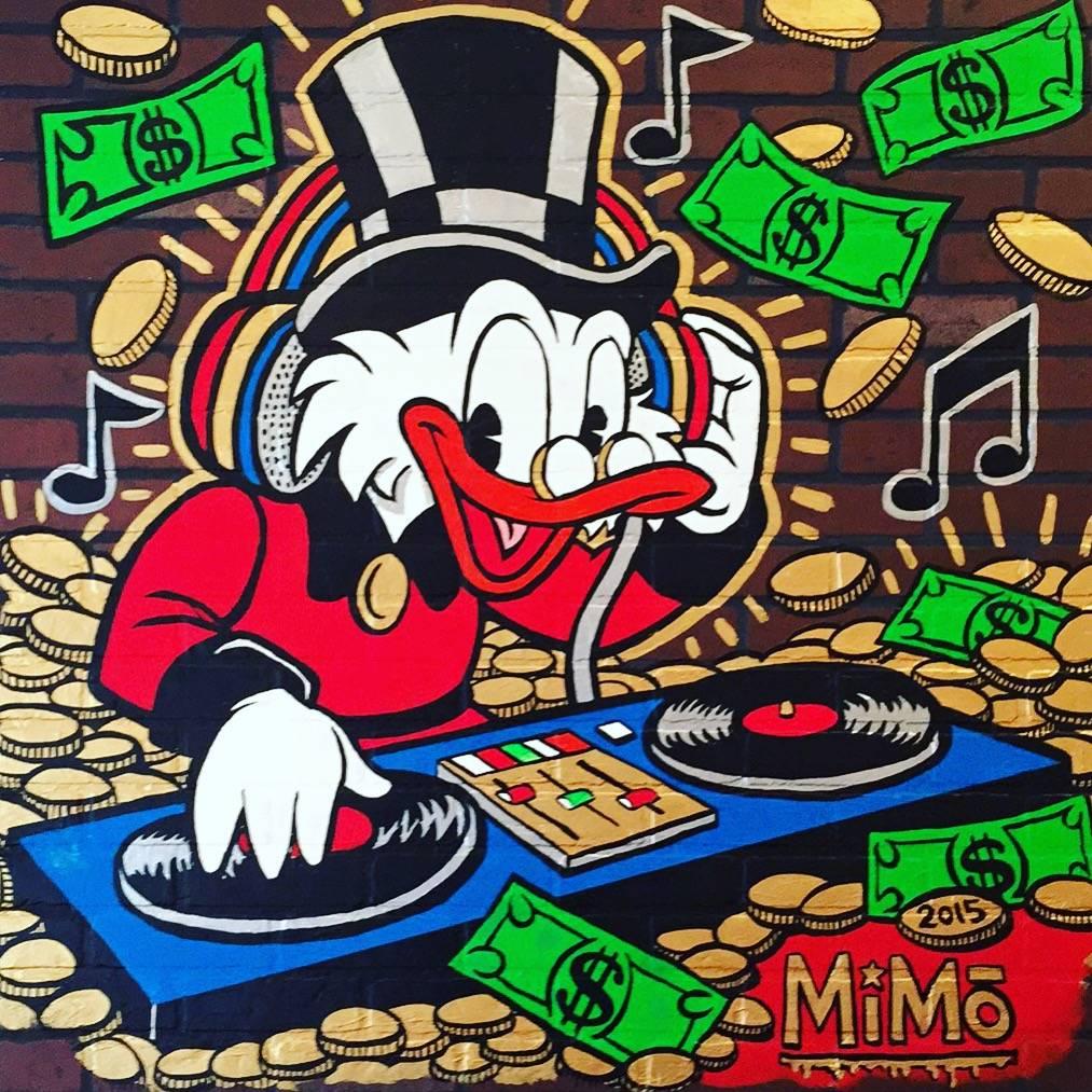 Uncle Scrooge DJ - Painting by Mike Mozart (MiMo)