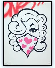 Hand Embellished Heart Screenprint