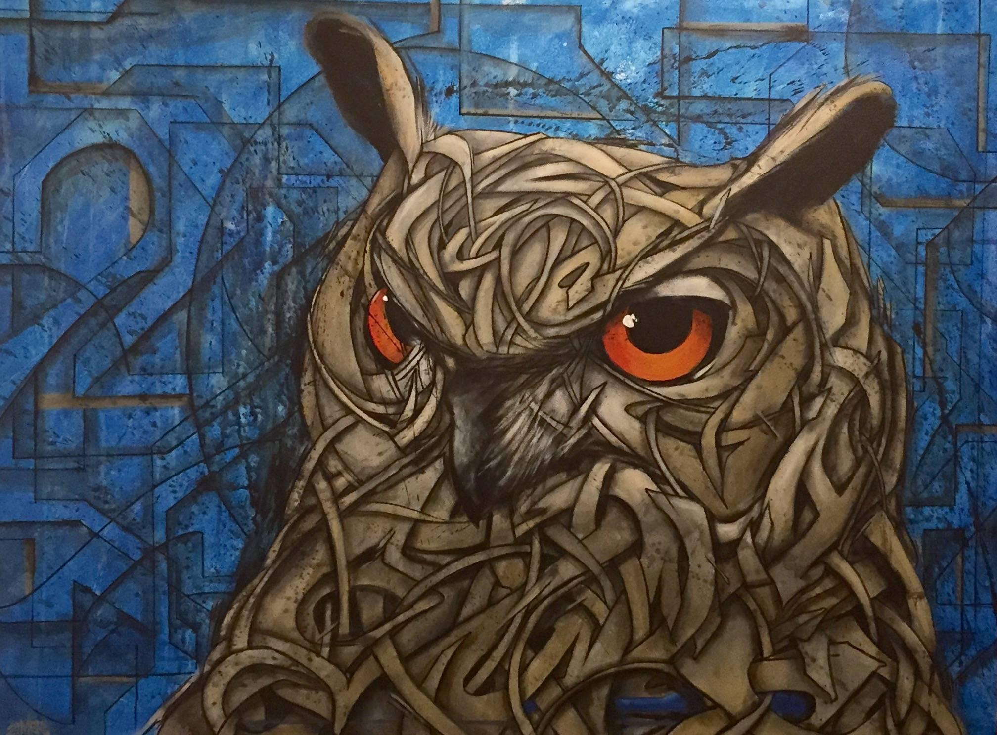 Zimer Animal Painting - Dark Owl
