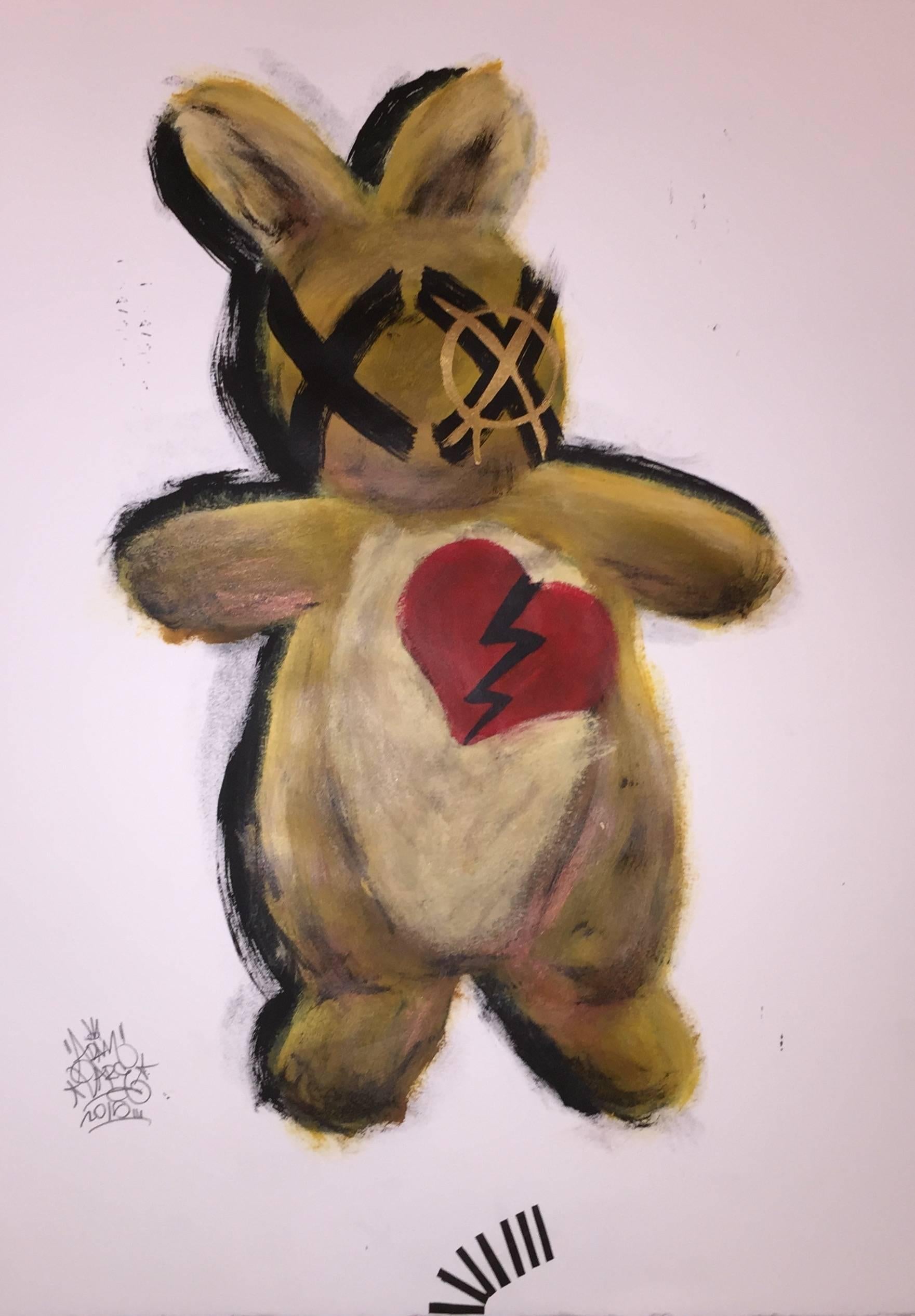 Broken Hearted Bunny - Painting by Adam Dare
