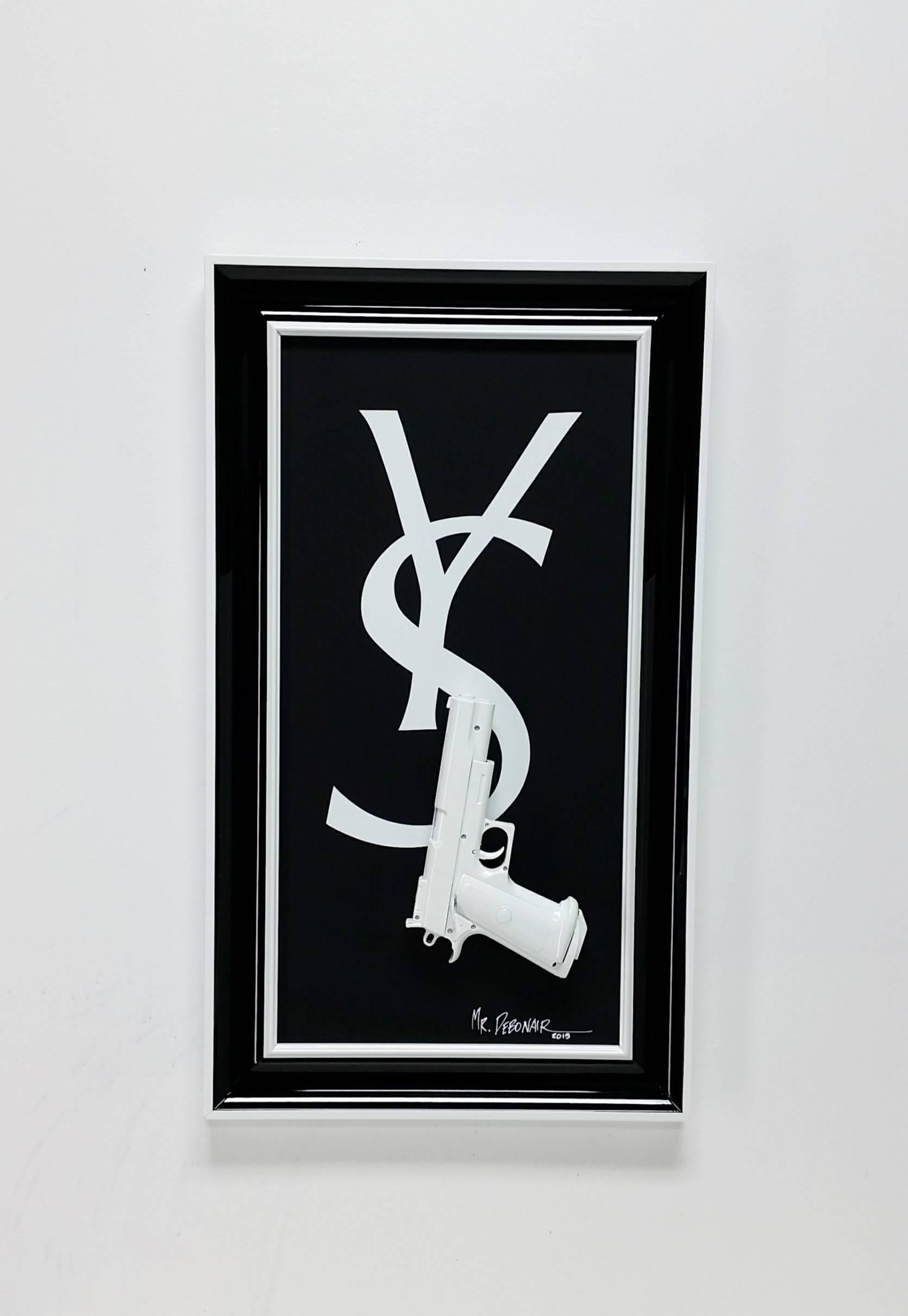 Yves Saint Laurent Gun White – Mixed Media Art von Mr Debonair