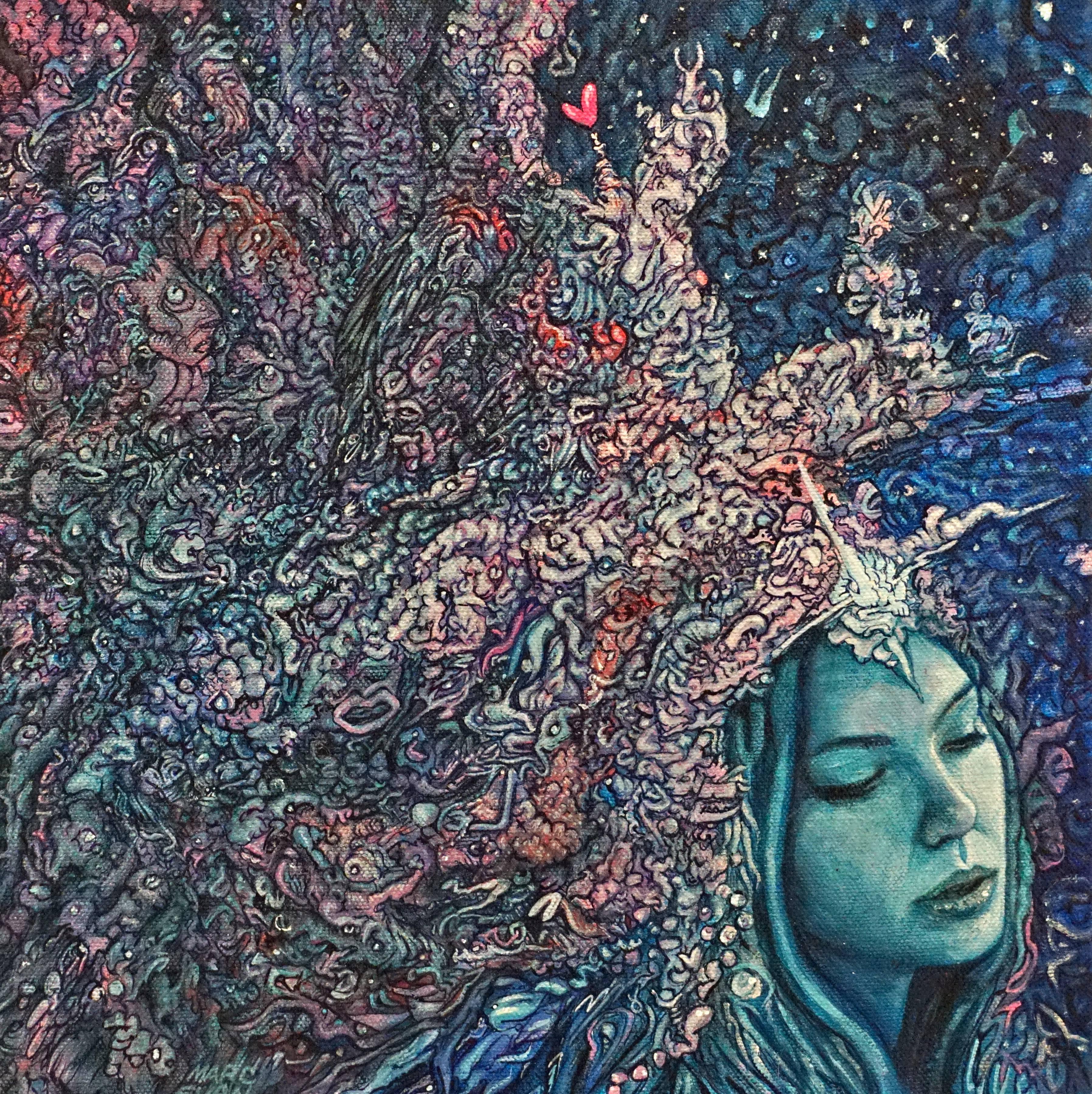 Cosmic Lady - Painting by Marc Evan