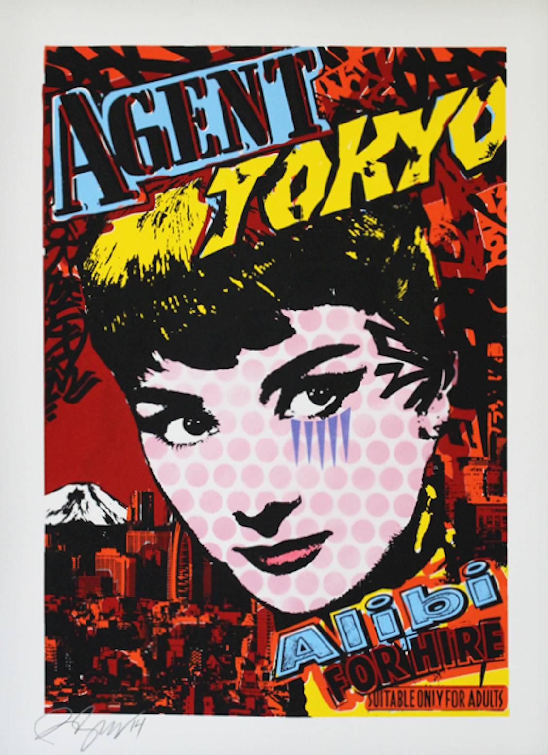 Audrey Hepburn Agent Tokyo - Print by Rene Gagnon