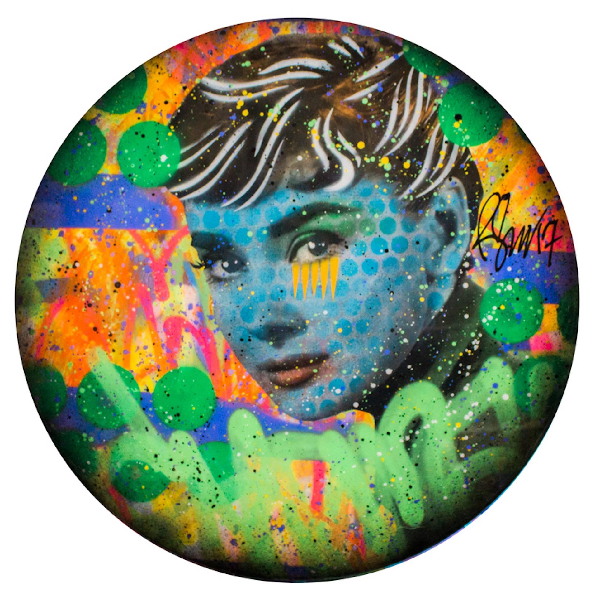 Jagged Tears Audrey Hepburn - Mixed Media Art by Rene Gagnon