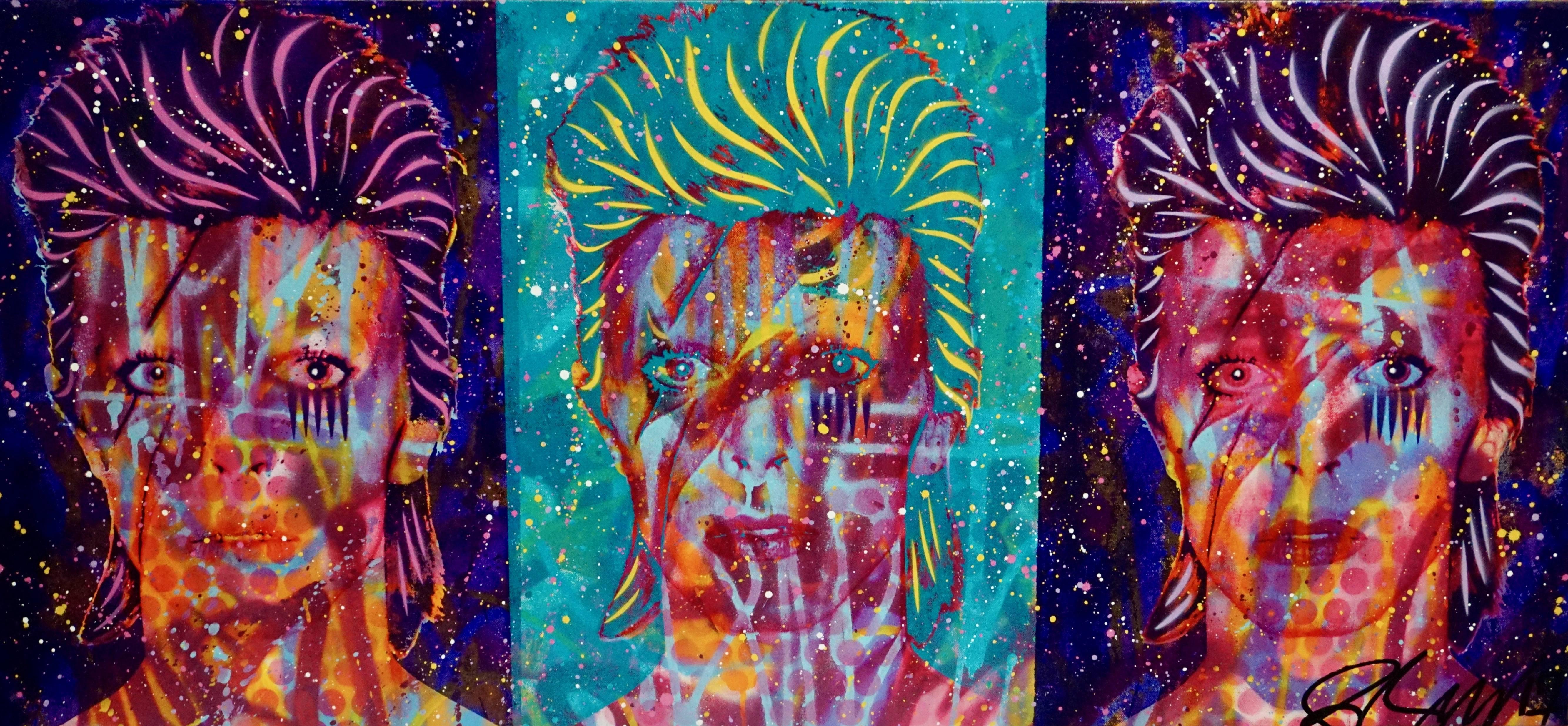 David Bowie Jagged Tears - Mixed Media Art by Rene Gagnon