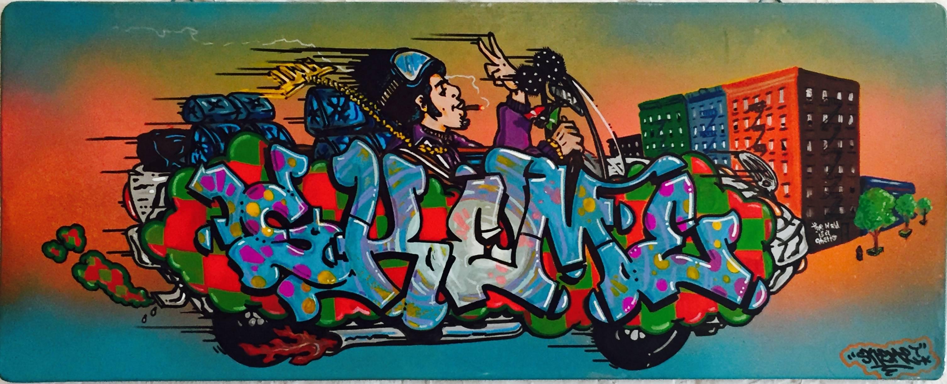The World is a Ghetto - Painting by Skeme