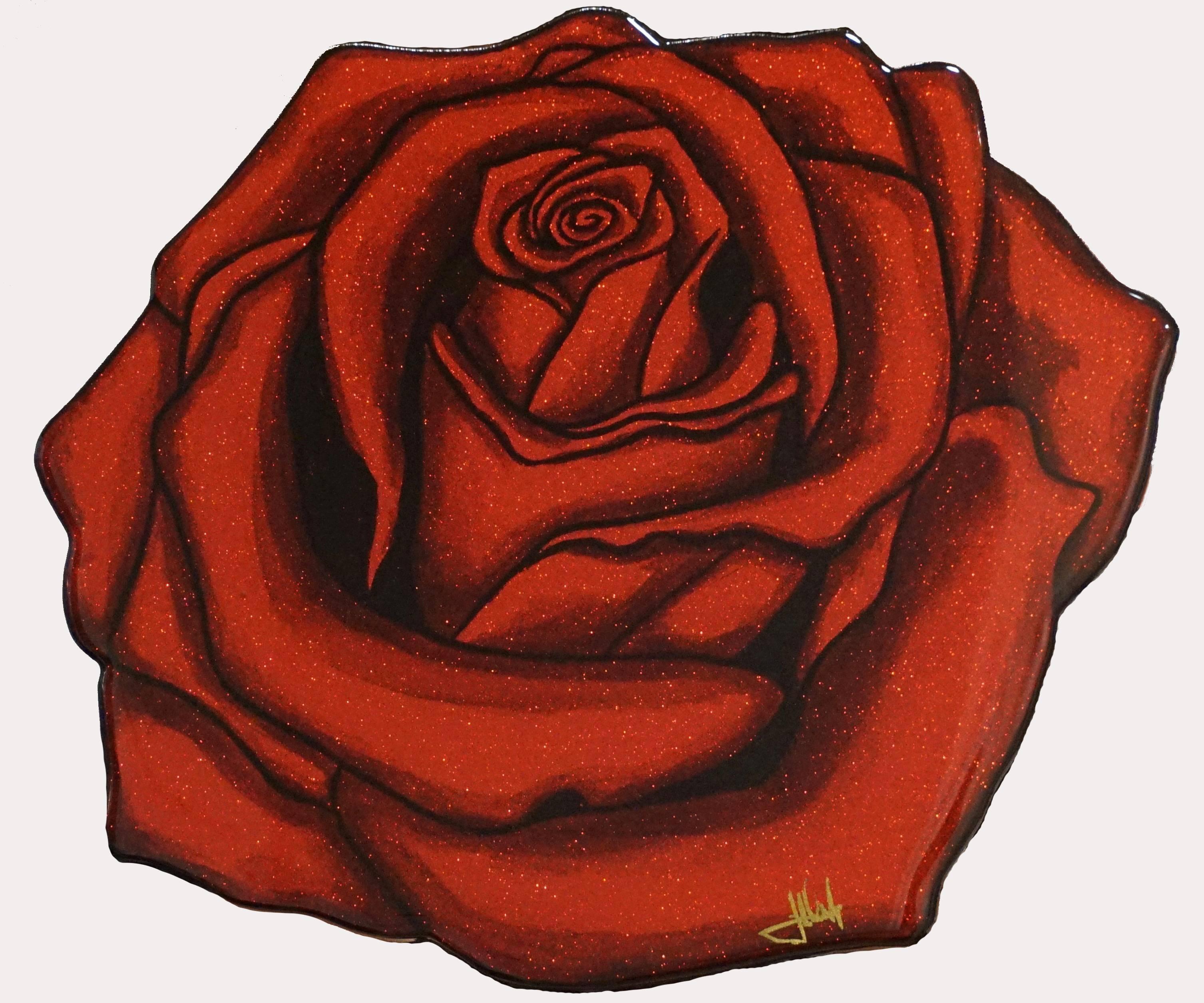 Red Rose - Mixed Media Art by Jenna Morello