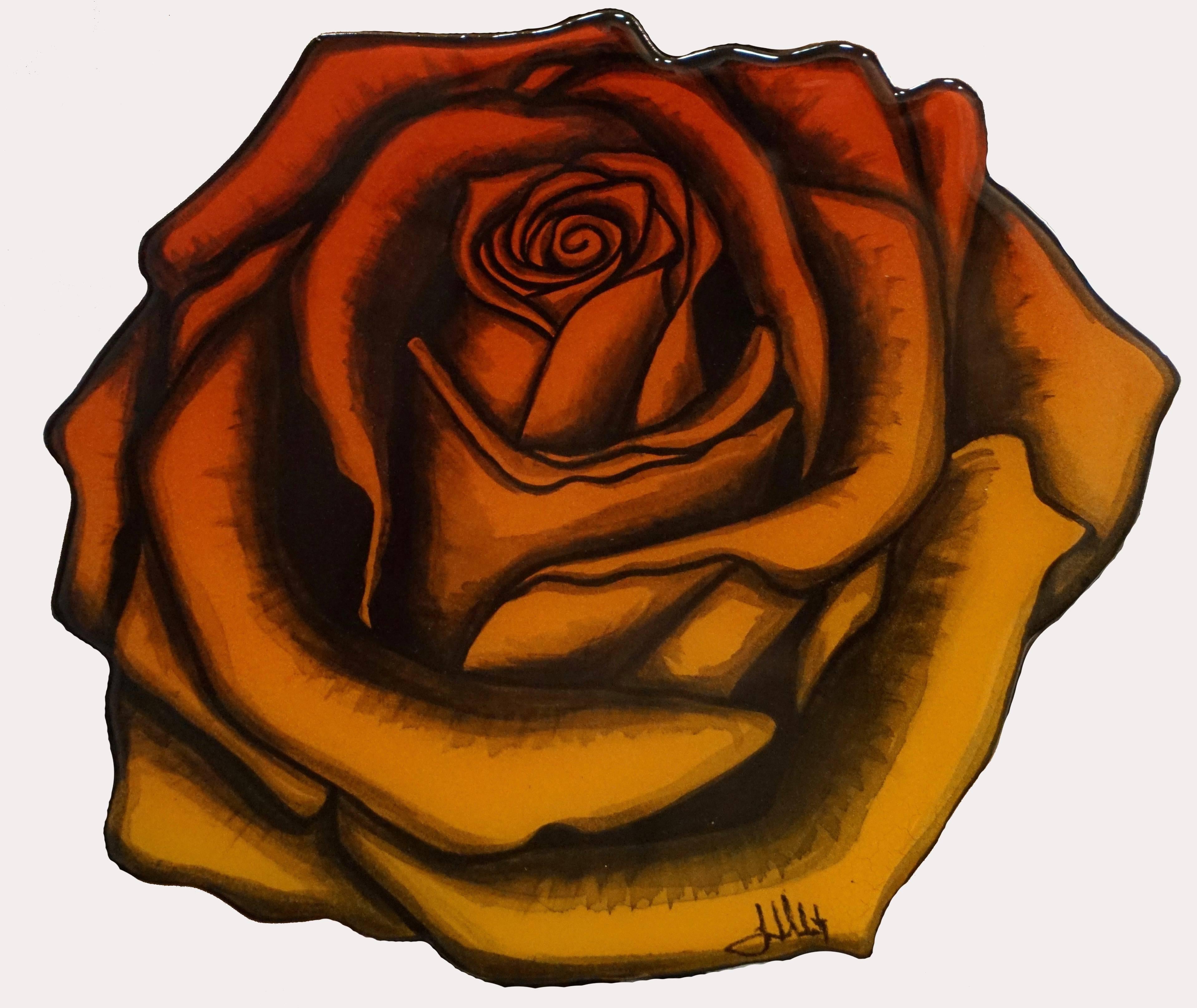 Yellow Rose - Mixed Media Art by Jenna Morello
