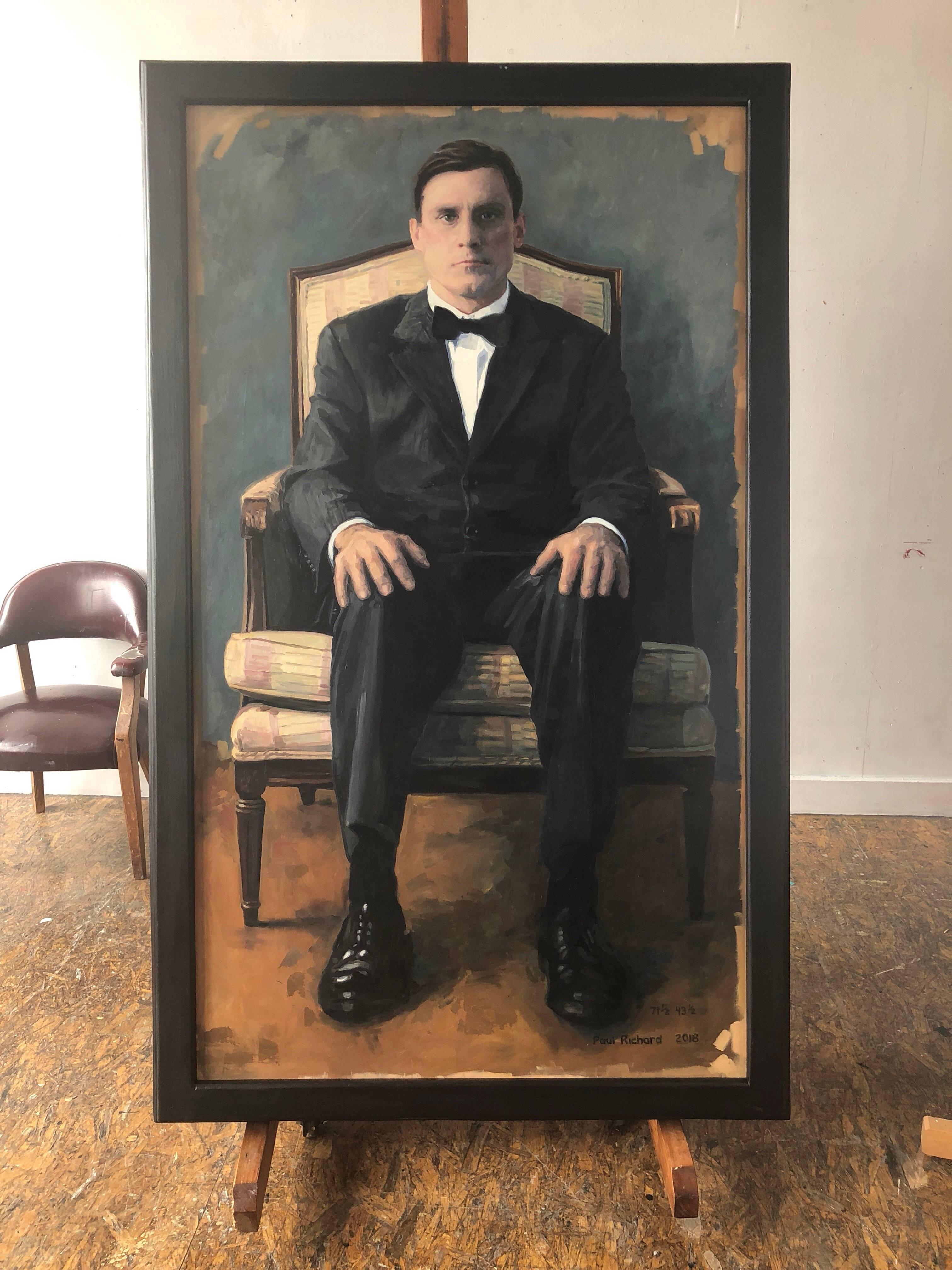 Sitting Man - Painting by Paul Richard