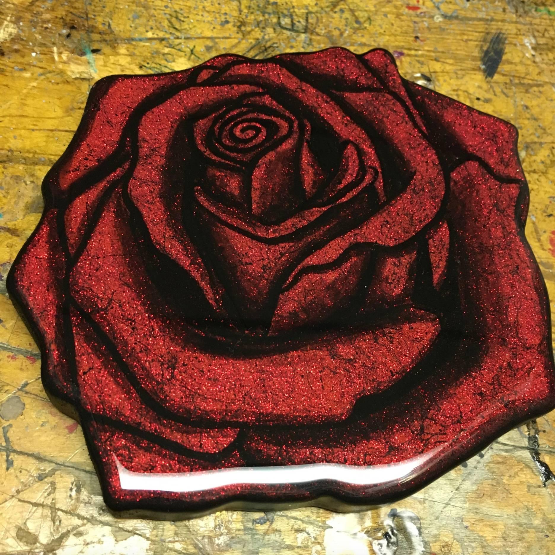 Red Rose - Street Art Mixed Media Art by Jenna Morello