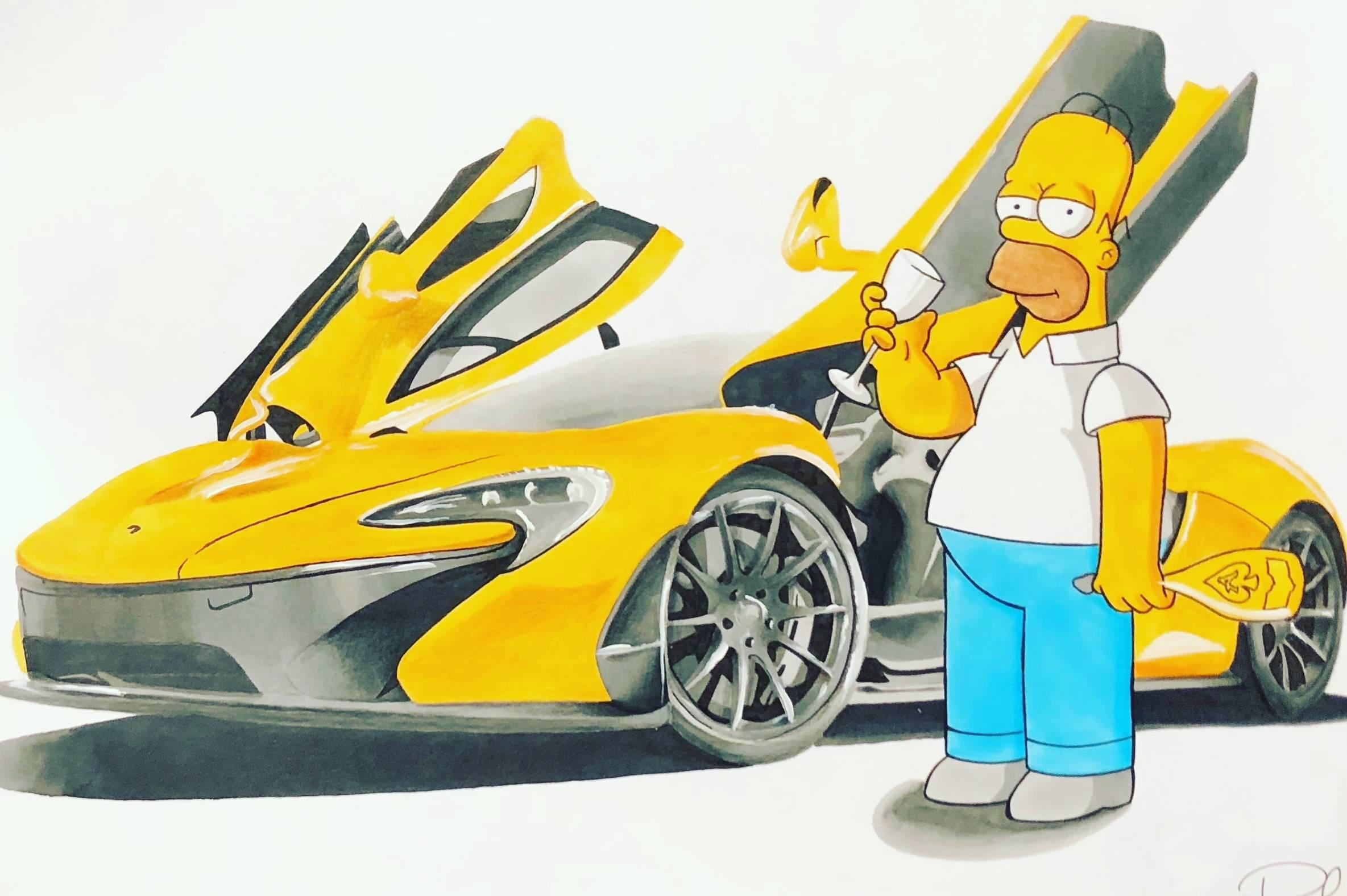 Ace of Spades Homer - Painting by George Rollo
