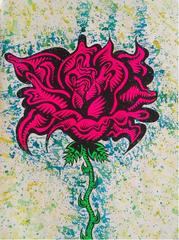 Hand Embellished Flower Screenprint