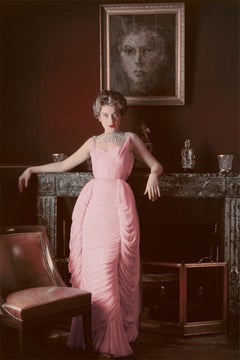 Viky Reynaud Wearing Dessès in Jean Dessès' Parisian Apartment