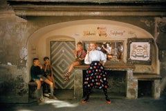 Model in Salzberg Bakery with Three Boys, 1956