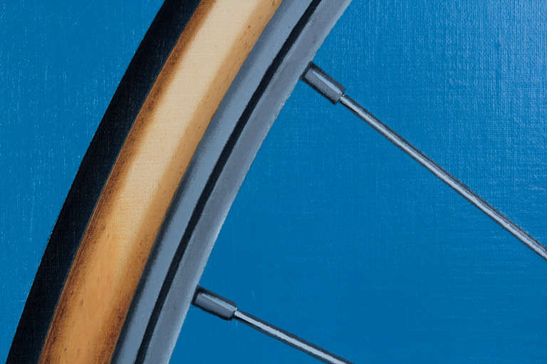 Motobecane Oil on canvas - Blue Still-Life Painting by Jeffrey Hartman