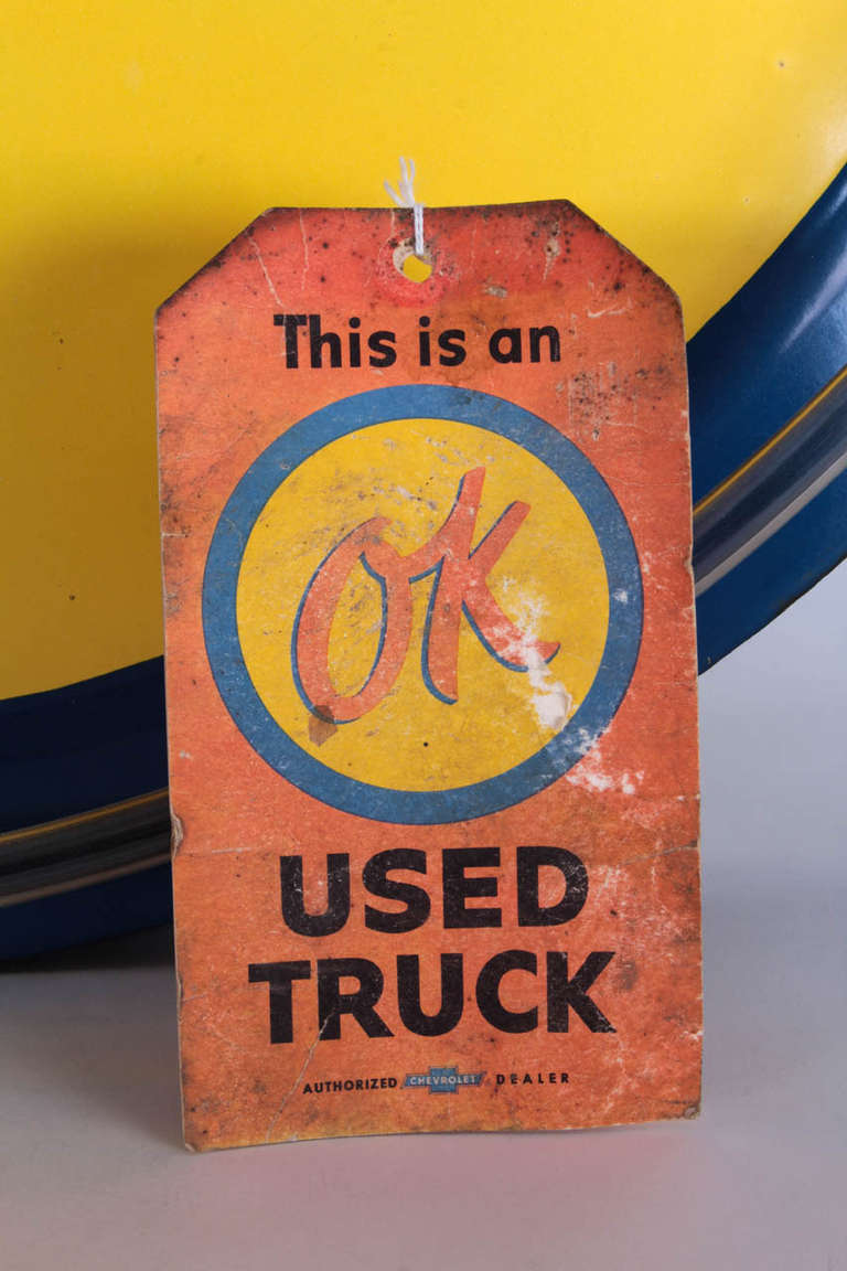 American Art Deco Neon OK Chevrolet Used Truck Sign For Sale 7