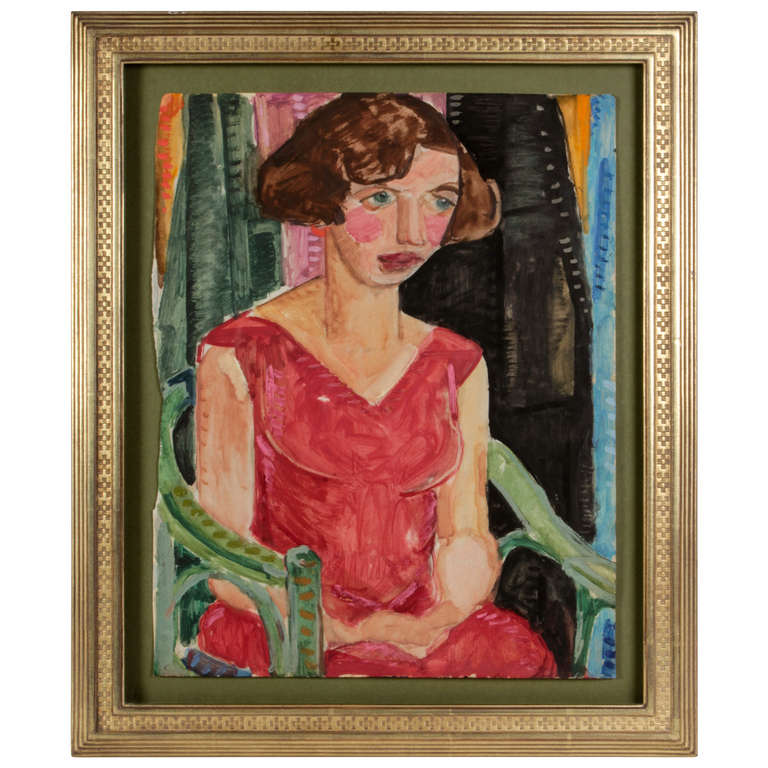 Portrait Painting di Isobel Steele Mackinnon - Ritratto Art Deco di Weimar