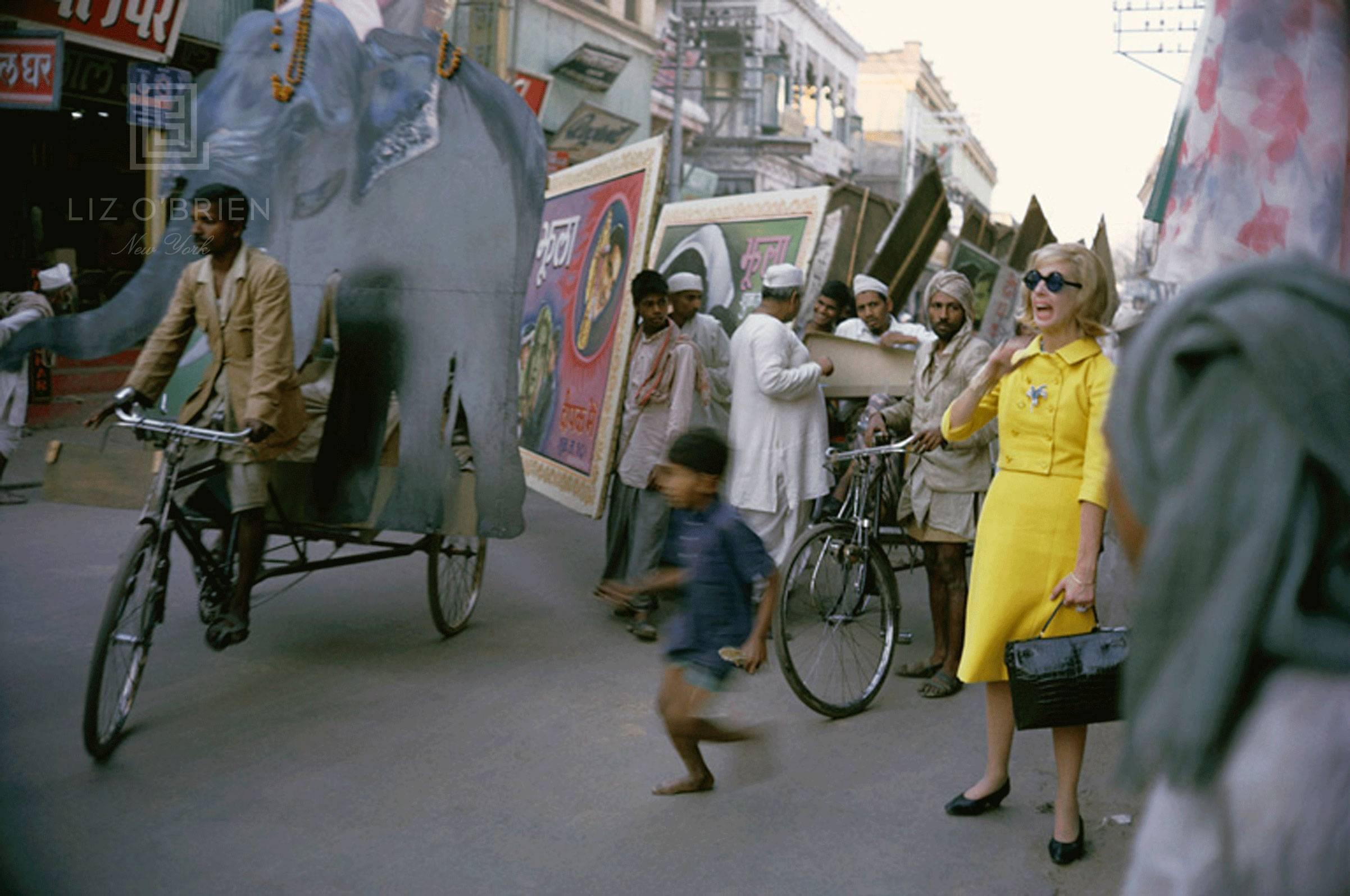 Mark Shaw Color Photograph - Tiger Morse Street Scene #1, Benares, 1962
