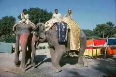 Tiger Morse Rides an Elephant, Benares, 1962