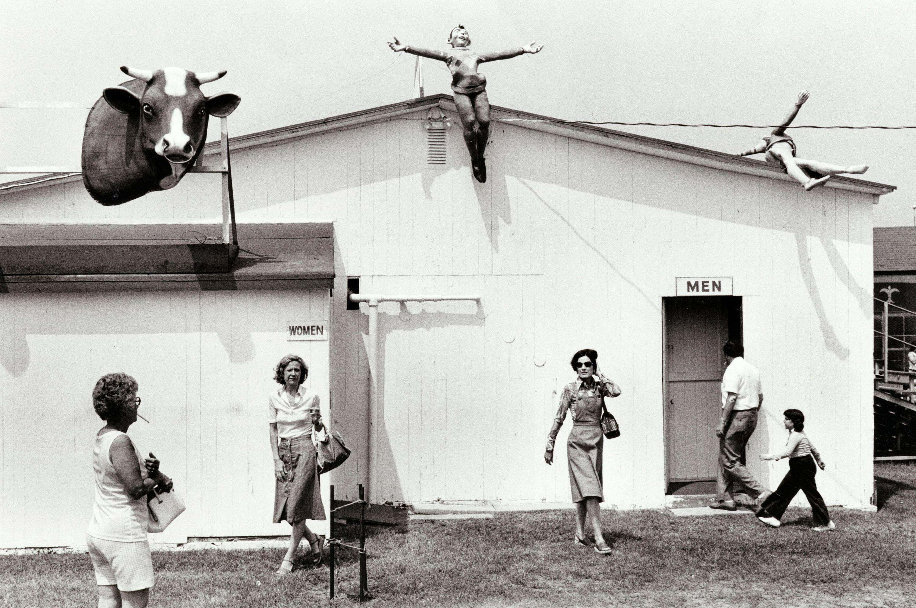 Burk Uzzle Black and White Photograph - Danbury State Fair, Men and Women