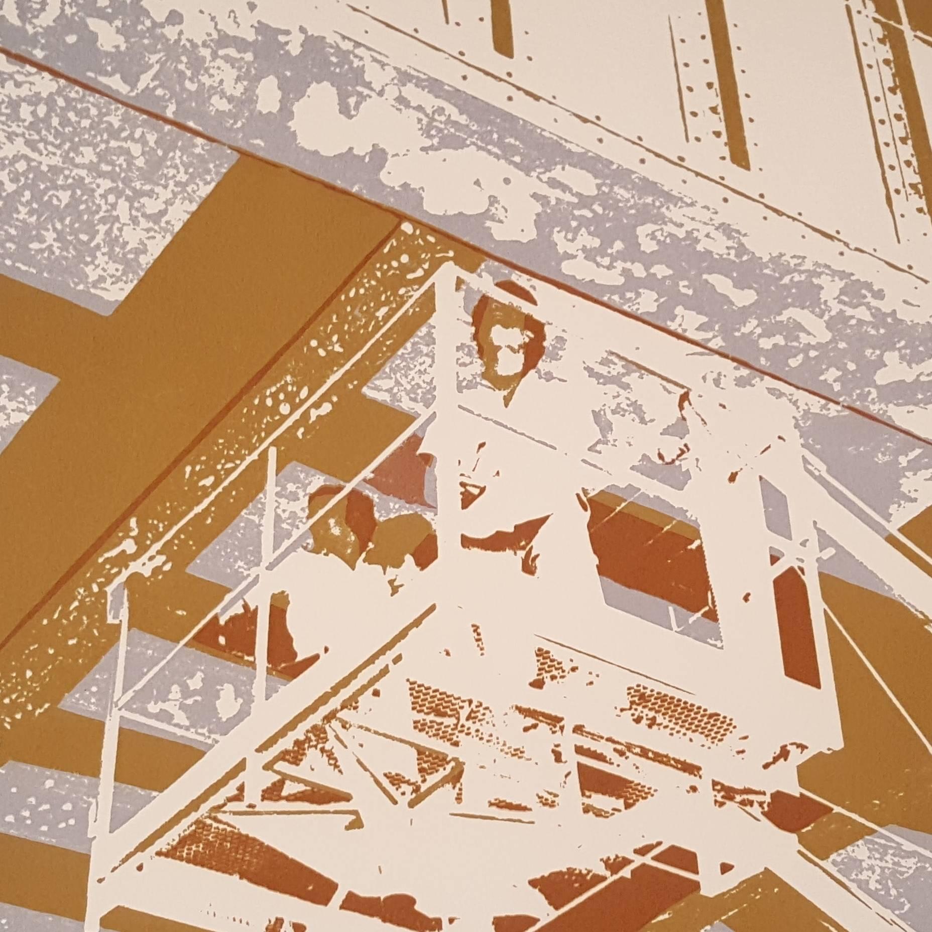 Mavis Pusey Figurative Print - Bridge Workers