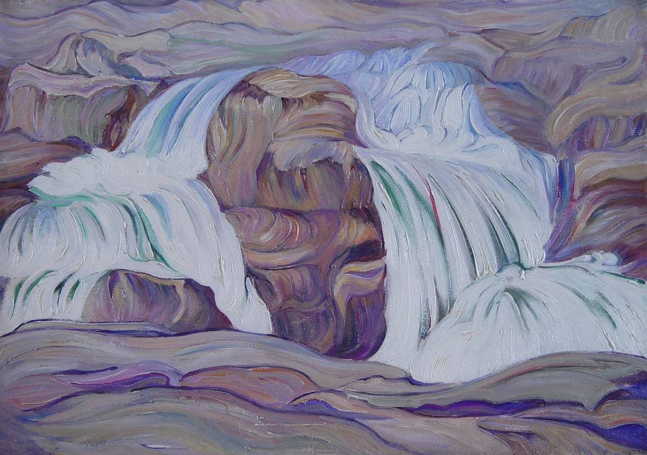 Waterfall (Woodstock, New York) - Painting by Grace Hill Turnbull