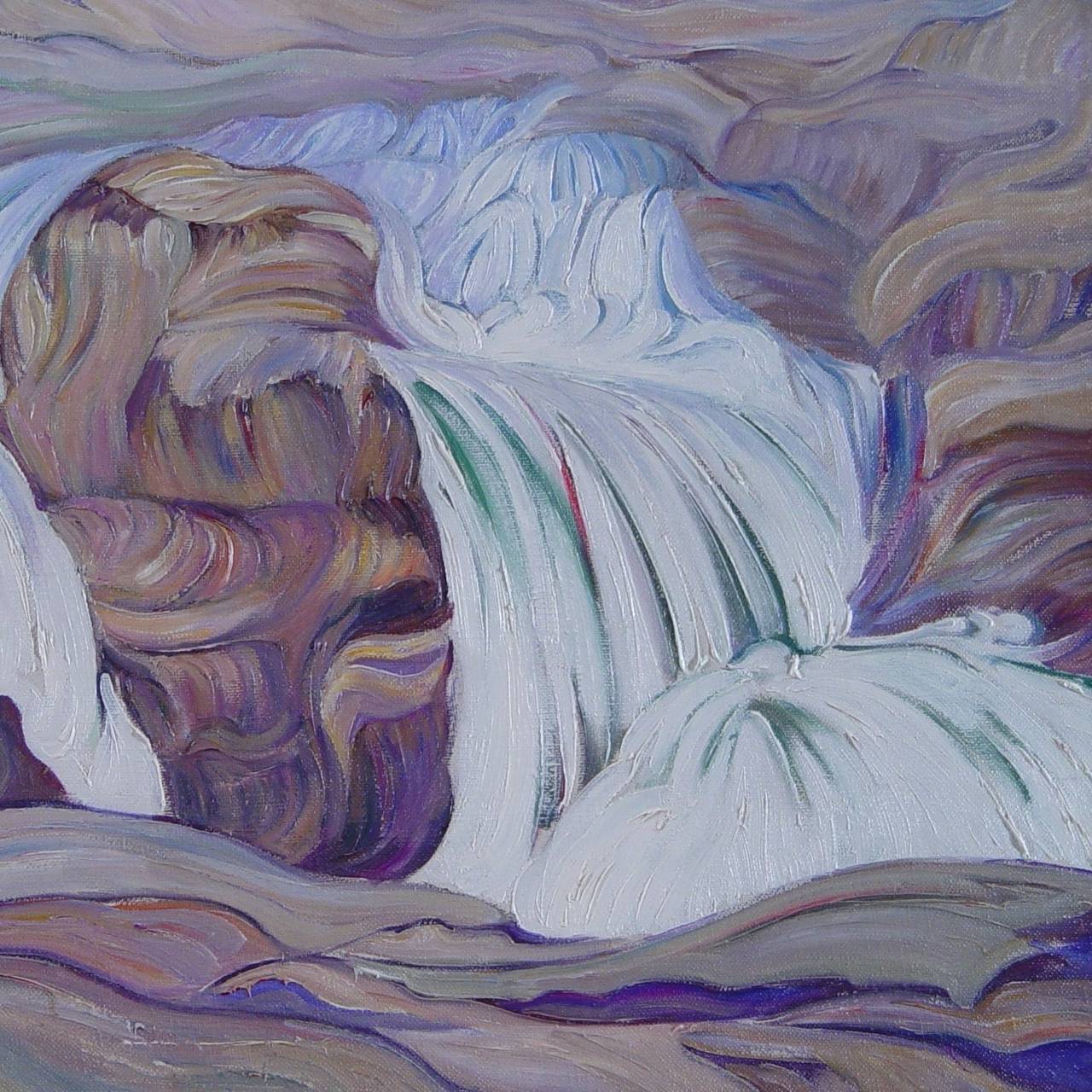 Waterfall (Woodstock, New York) - American Modern Painting by Grace Hill Turnbull