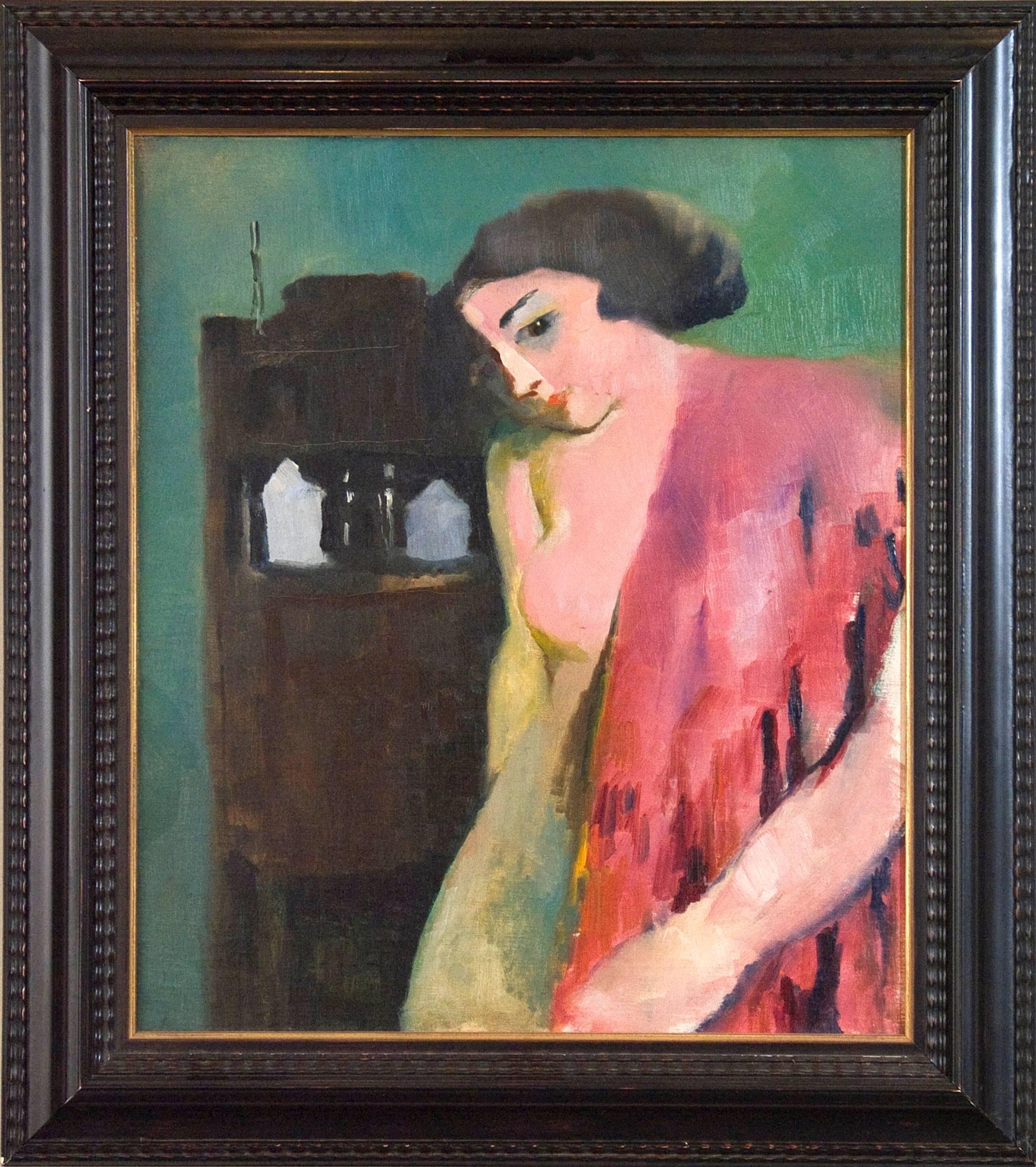 Der rote Schal,  – Painting von Arthur Beecher Carles
