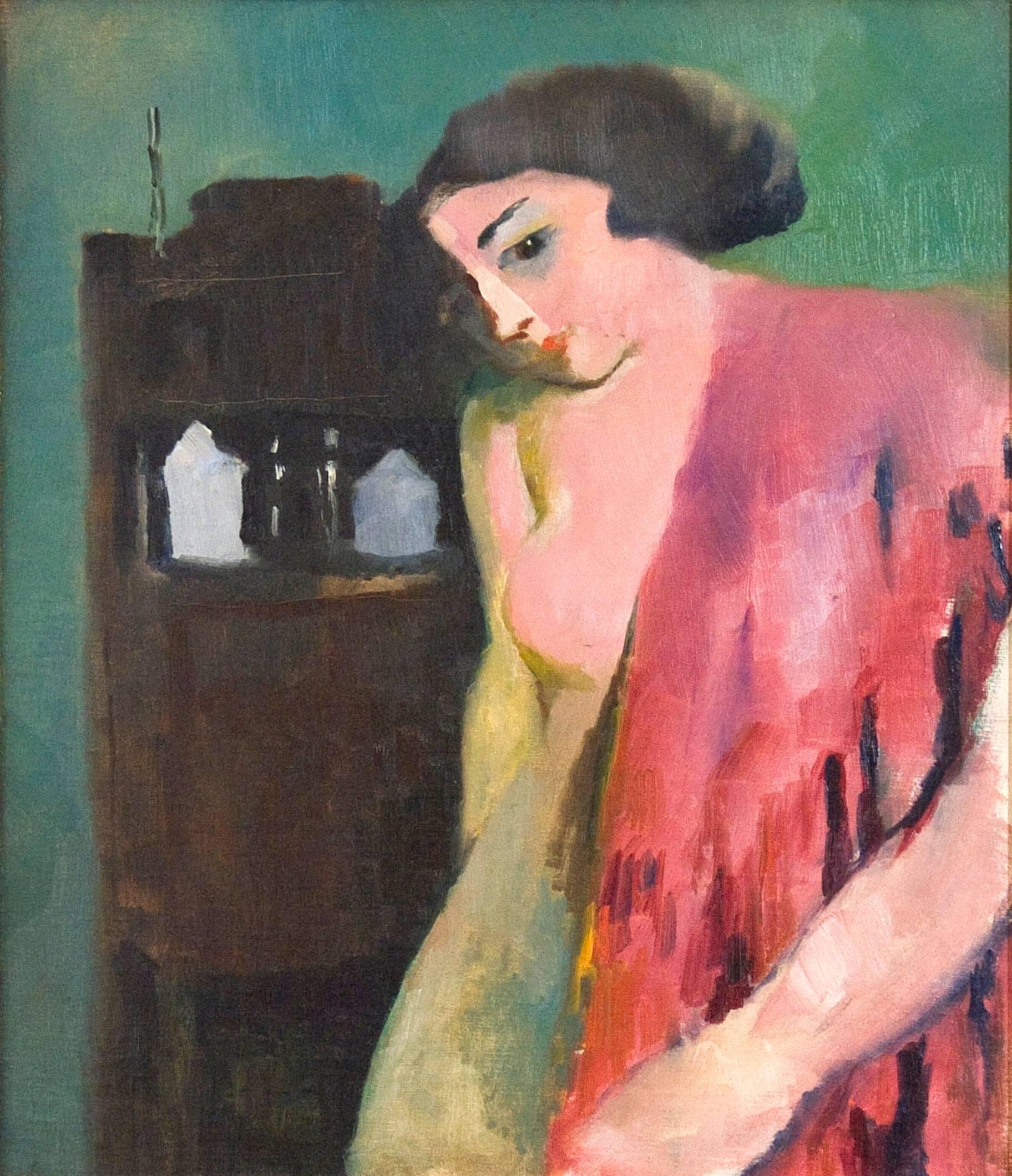 Der rote Schal,  (Amerikanische Moderne), Painting, von Arthur Beecher Carles