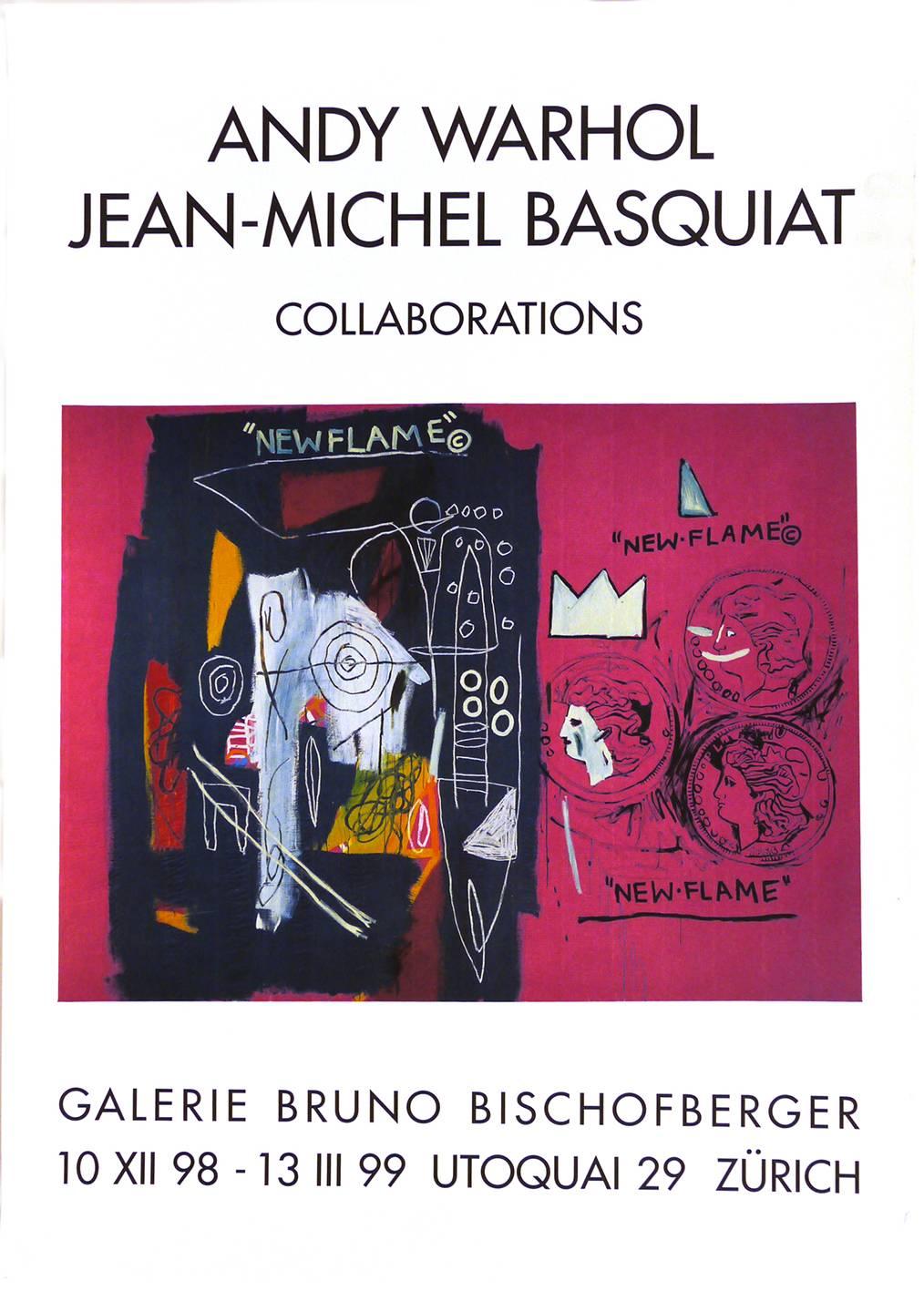 Vintage Warhol, Basquiat Exibition Poster - Art by after Jean-Michel Basquiat