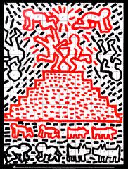 Vintage Keith Haring Pyramid Child Dog Poster