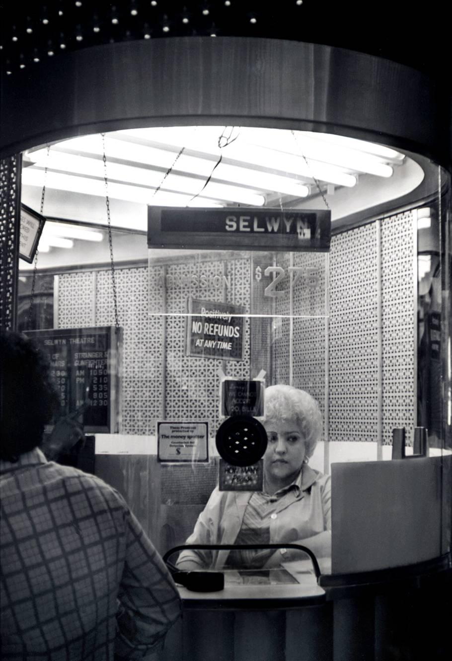 Fernando Natalici Black and White Photograph - "Ticket Lady, " Times Square, New York, 1978