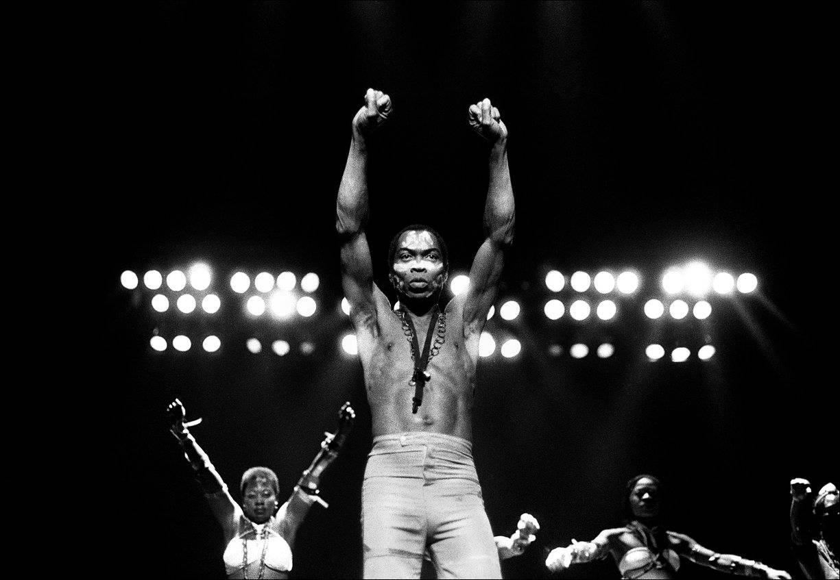 Leni Sinclair Black and White Photograph - FELA KUTI, Concert Photograph, Detroit 1986