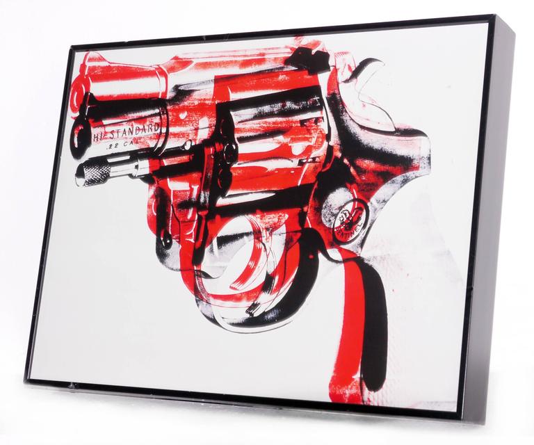 Andy Warhol Vintage Warhol Offset Gun Print, Framed at 1stDibs andy warhol gun print, andy