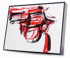 Vintage Warhol Offset Gun Print, Framed