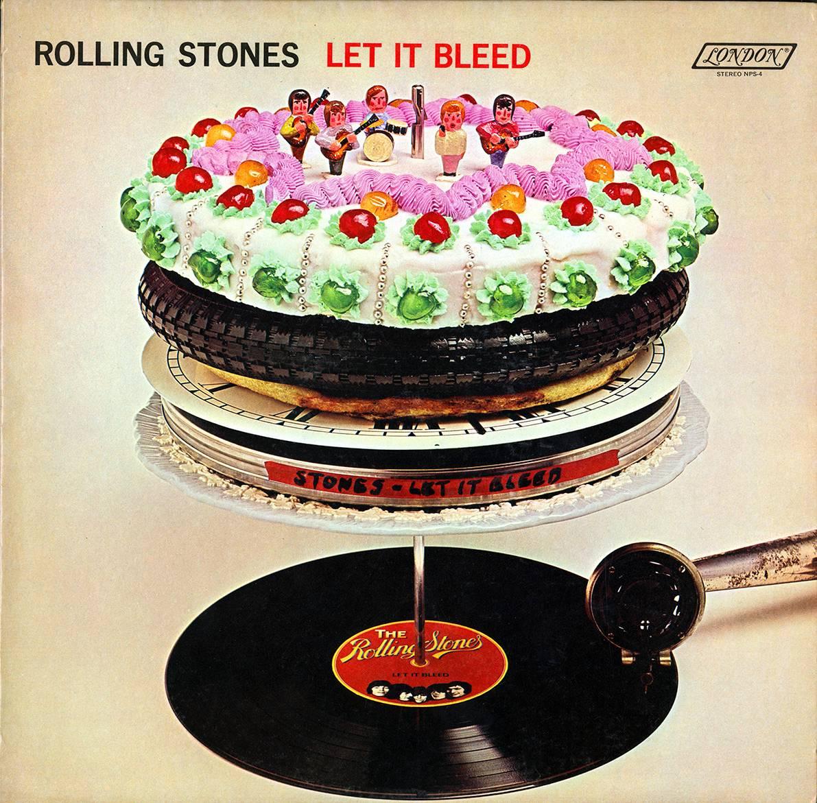 Original ROLLING STONES Let It Bleed Vinyl Record & Poster - Art by Unknown