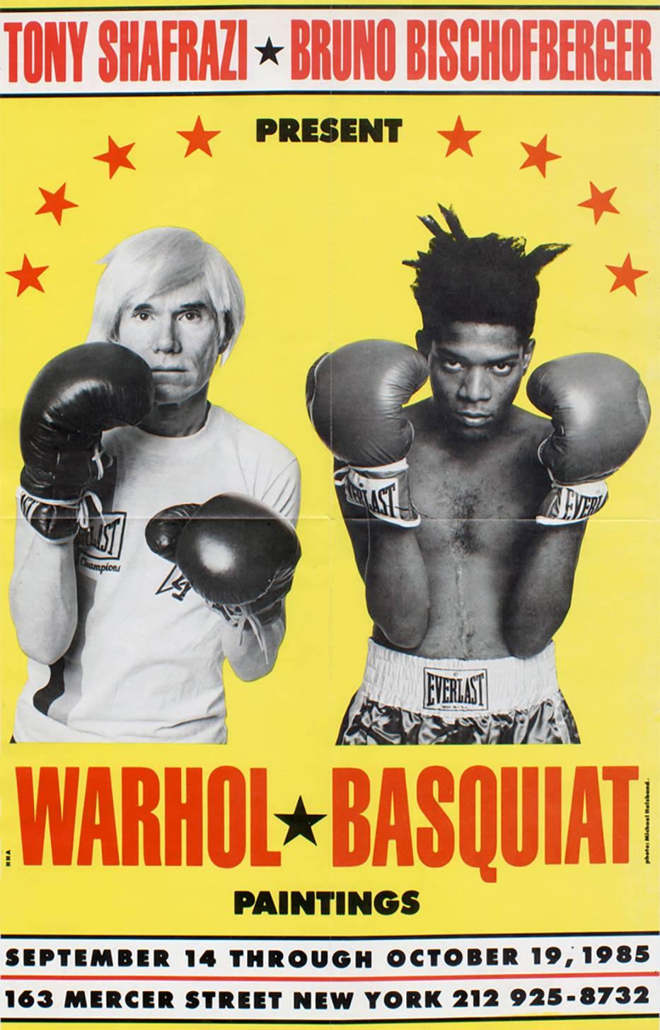 Michael Halsband Print - Jean-Michel Basquiat & Andy Warhol 'Paintings' Exhibit Poster